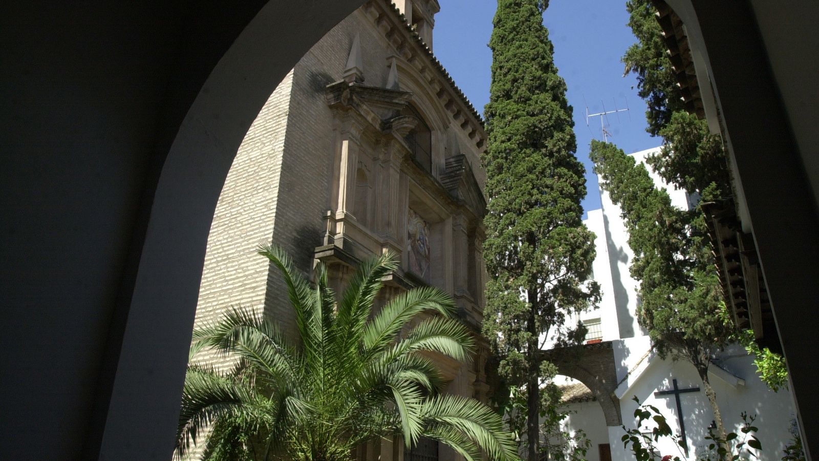 El patio del ex convento de la Paz, donde se celebra la charla-coloquio.