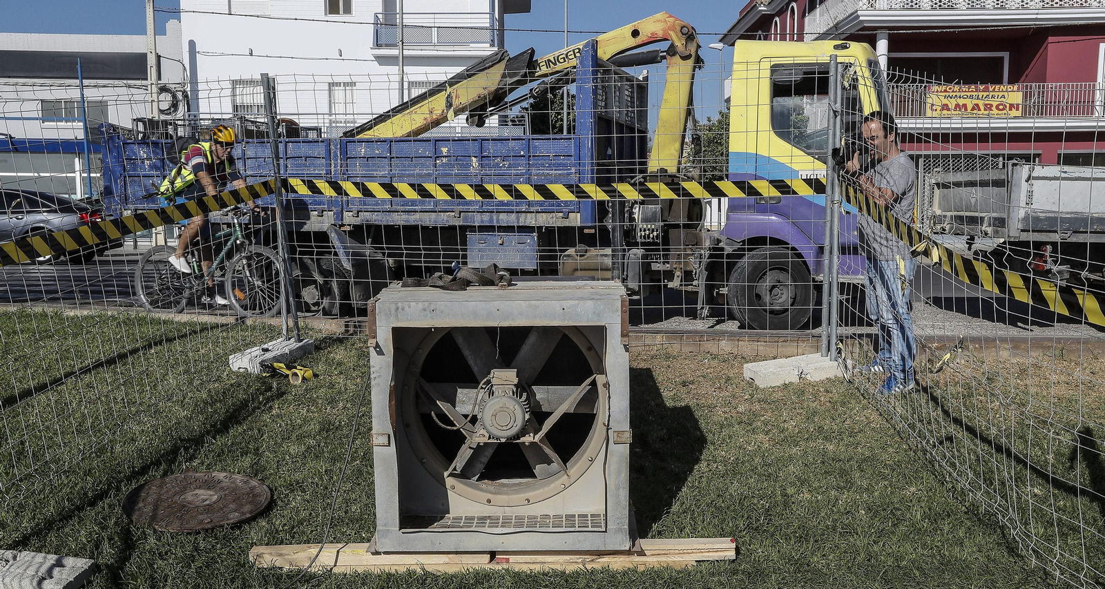 Una imagen de archivo del extractor que se tuvo que instalar en otoño pasado en la zona, para reducir los gases.