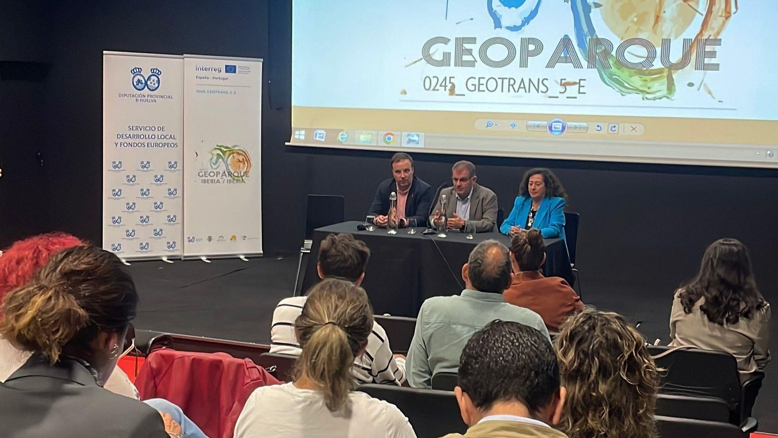 Foro de alcaldes celebrado en la provincia de Huelva en el marco del proyecto europeo Geotrans.