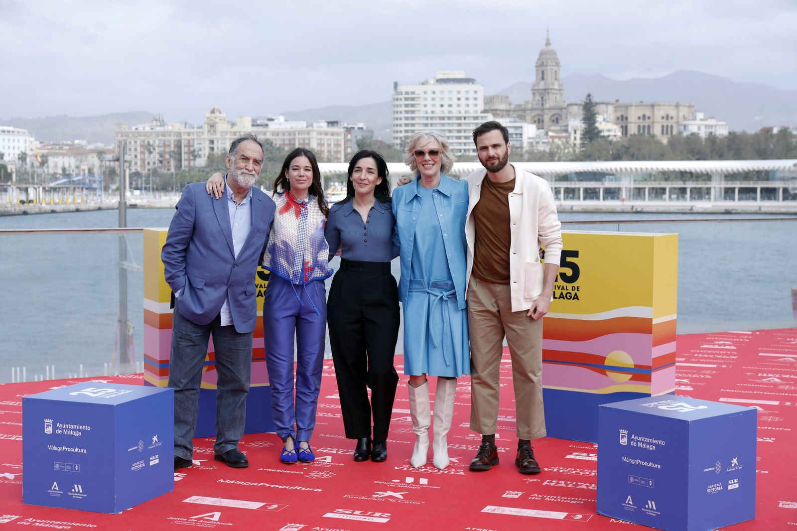 Ramón Barea, Laia Costa, Alauda Ruiz de Azúa, Susi Sánchez y Mikel Bustamante este domingo en Málaga.