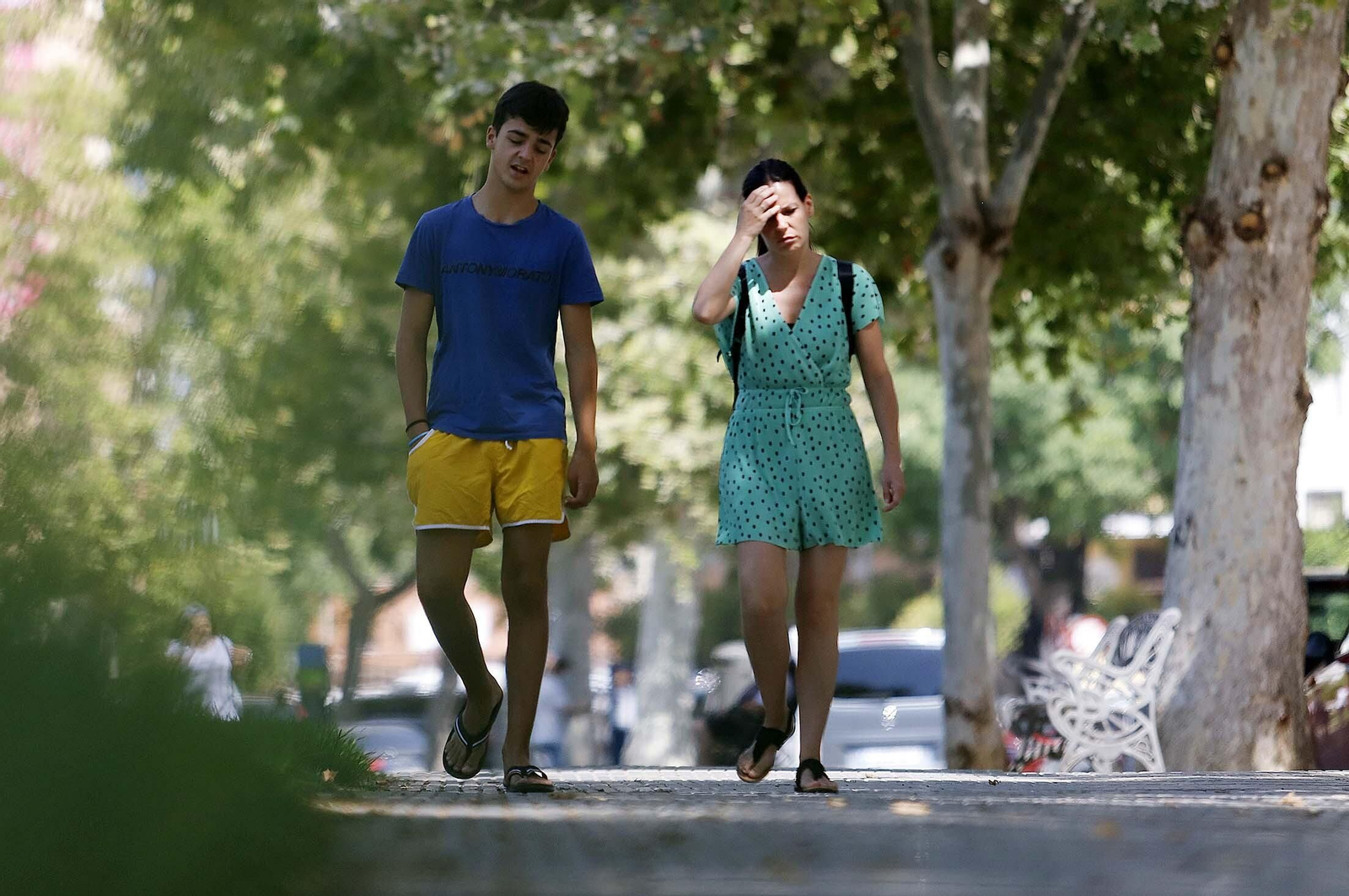 Las altas temperaturas se sienten en la ciudad de Huelva.