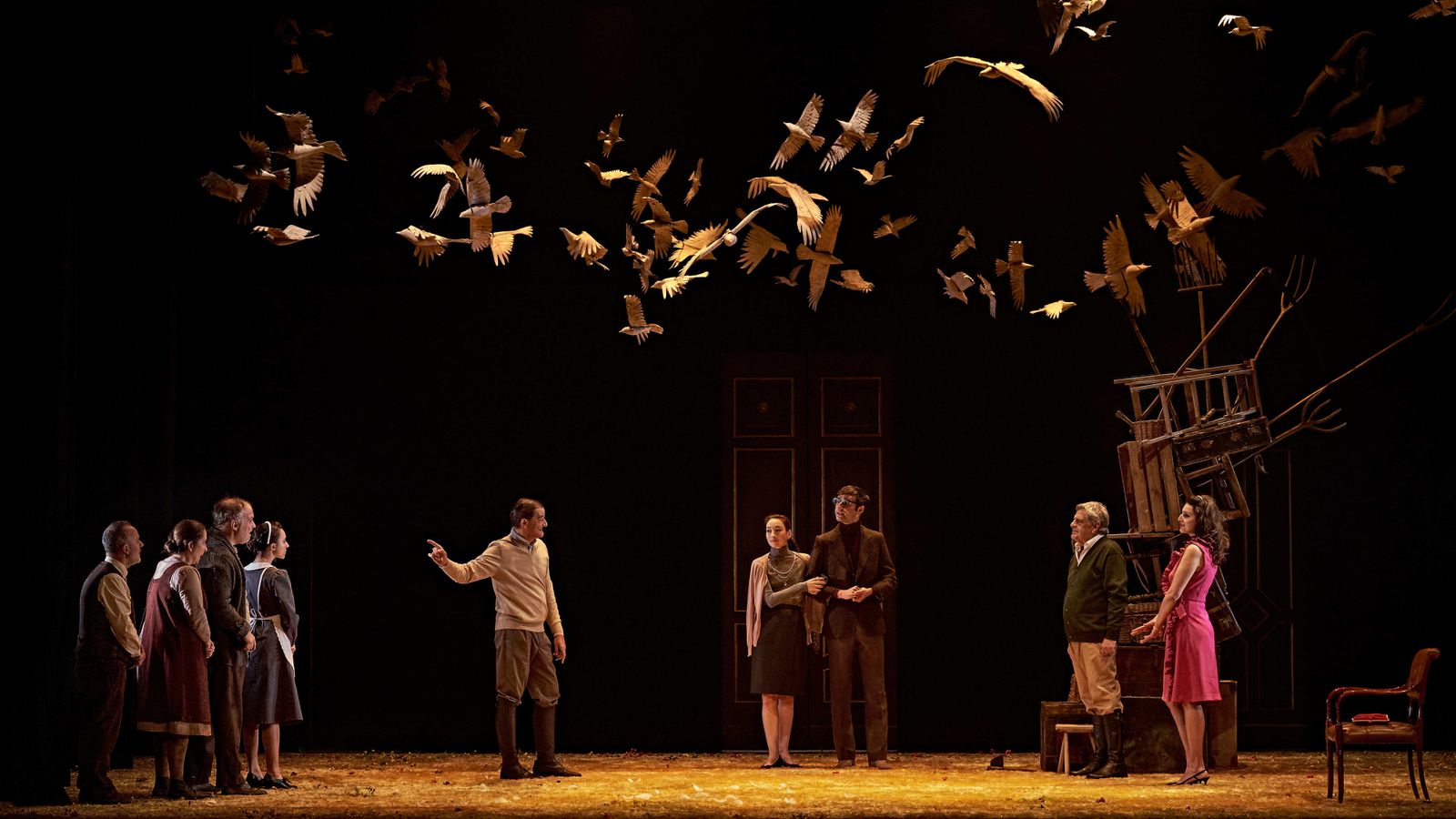 Un momento de la representación de 'Los santos inocentes'