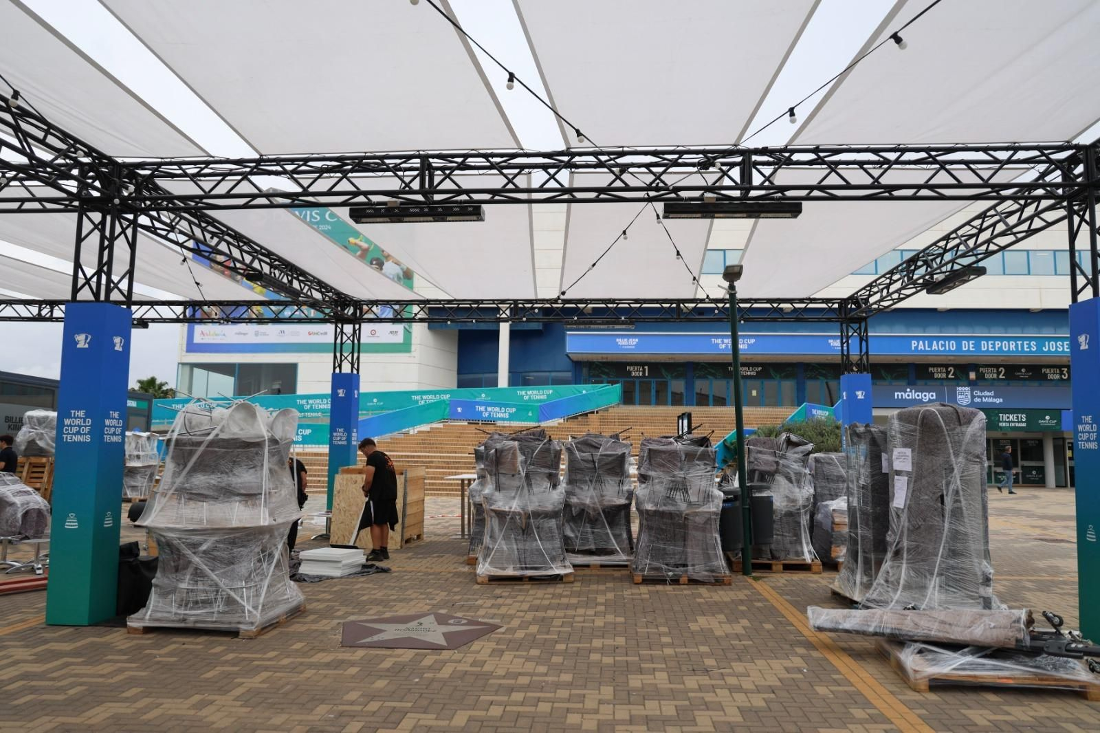 Las fotos del Carpena casi listo para la Copa Davis y la Billie Jean King Cup en Málaga