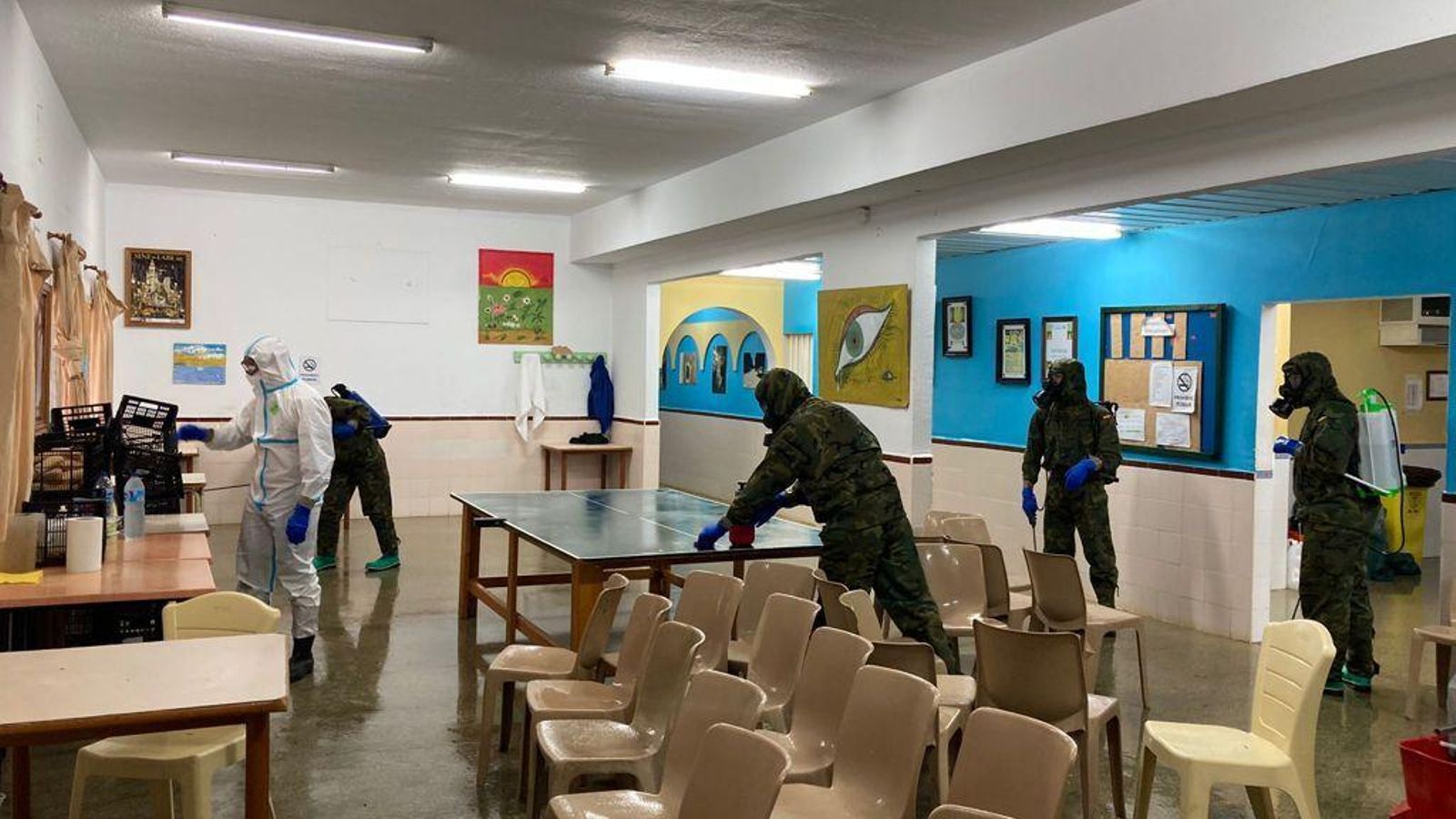 Desinfección en la cárcel.