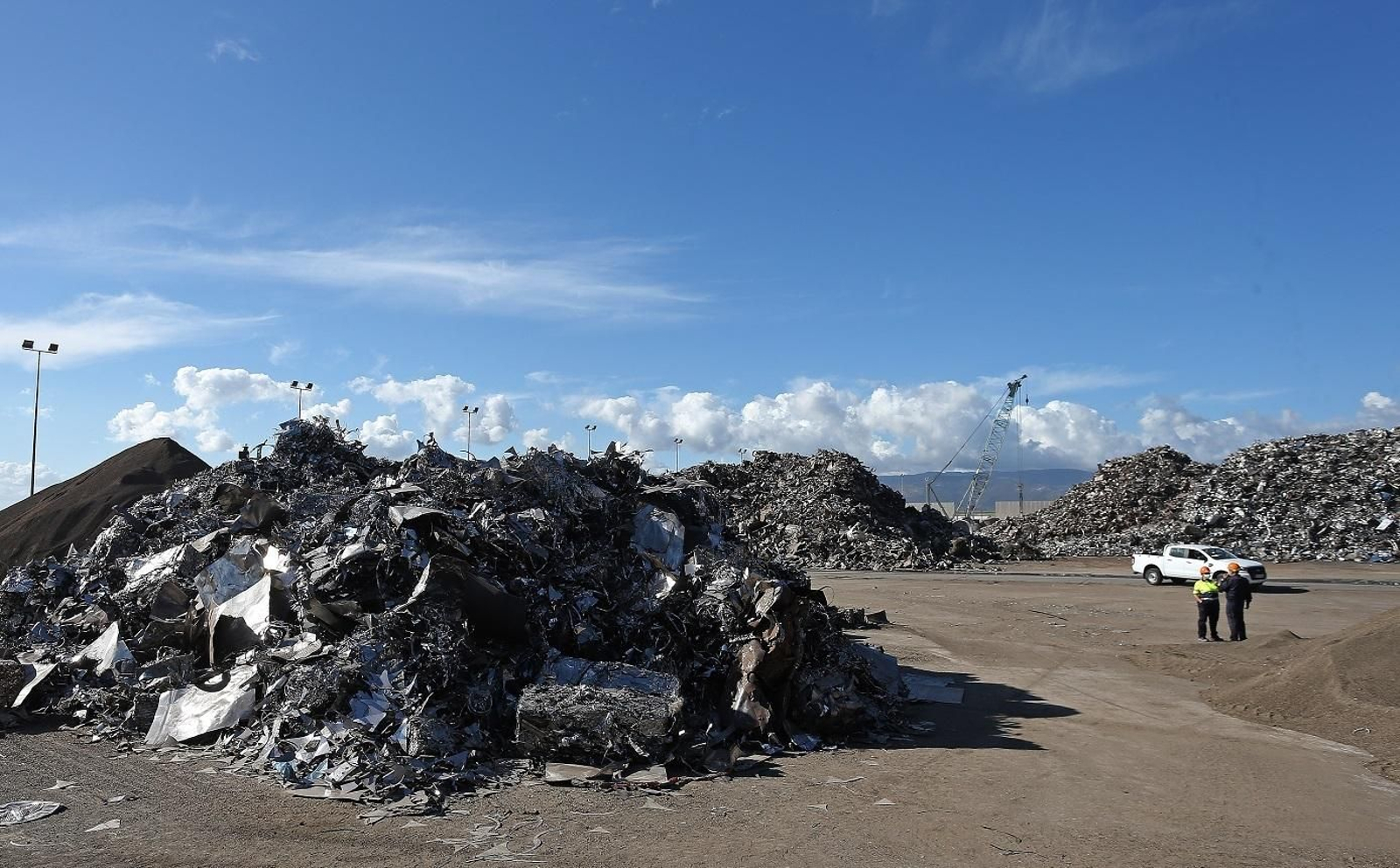 Chatarra lista para ser reciclada en la factoría de Acerinox.