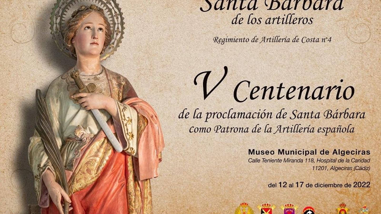 Cartel de la exposición de Santa Bárbara de los artilleros.