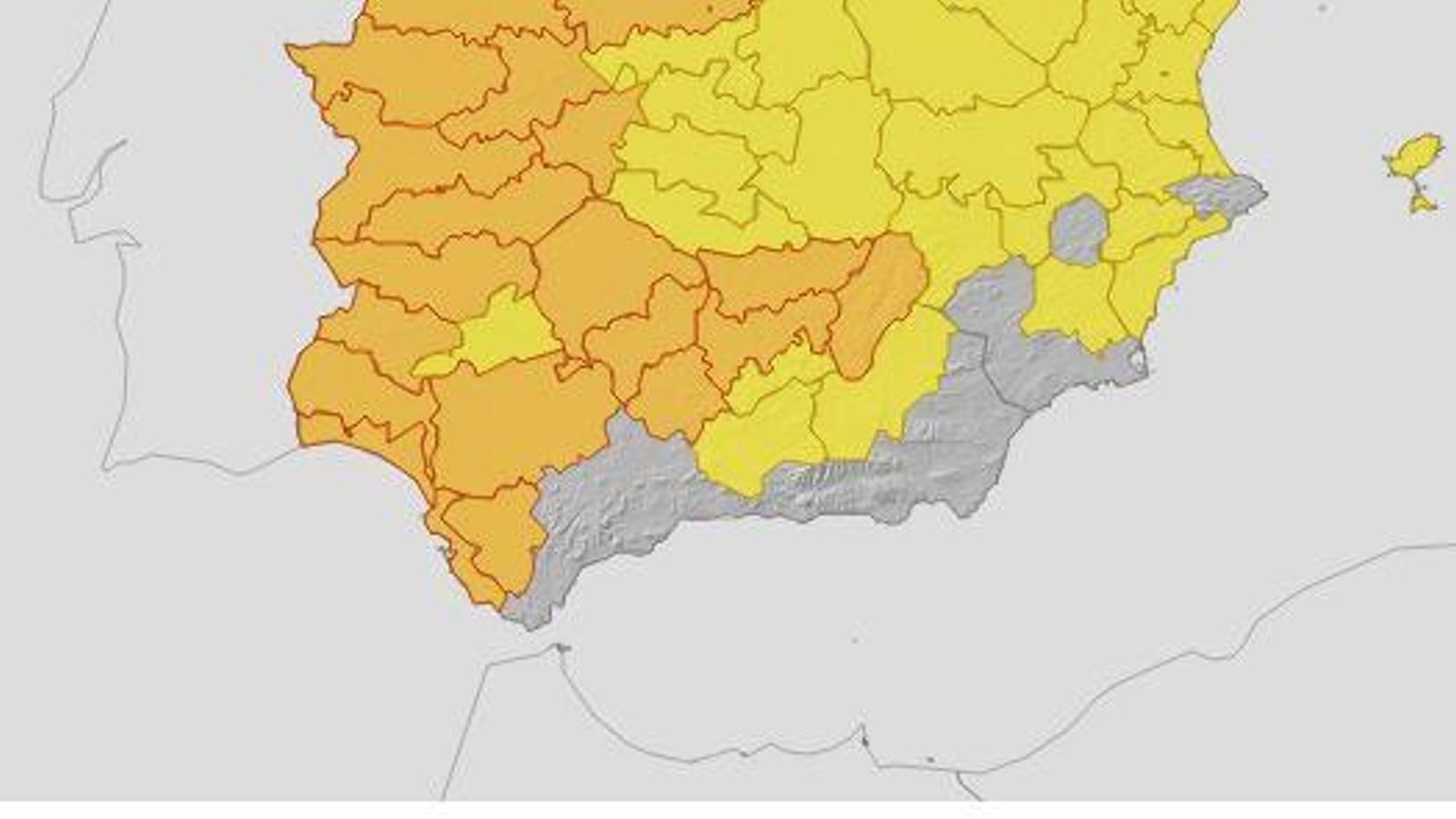 Mapa de avisos por la ola de calor en Cádiz para este martes, 1 de julio. Mapa de avisos por la ola de calor en Cádiz para este martes, 1 de julio.