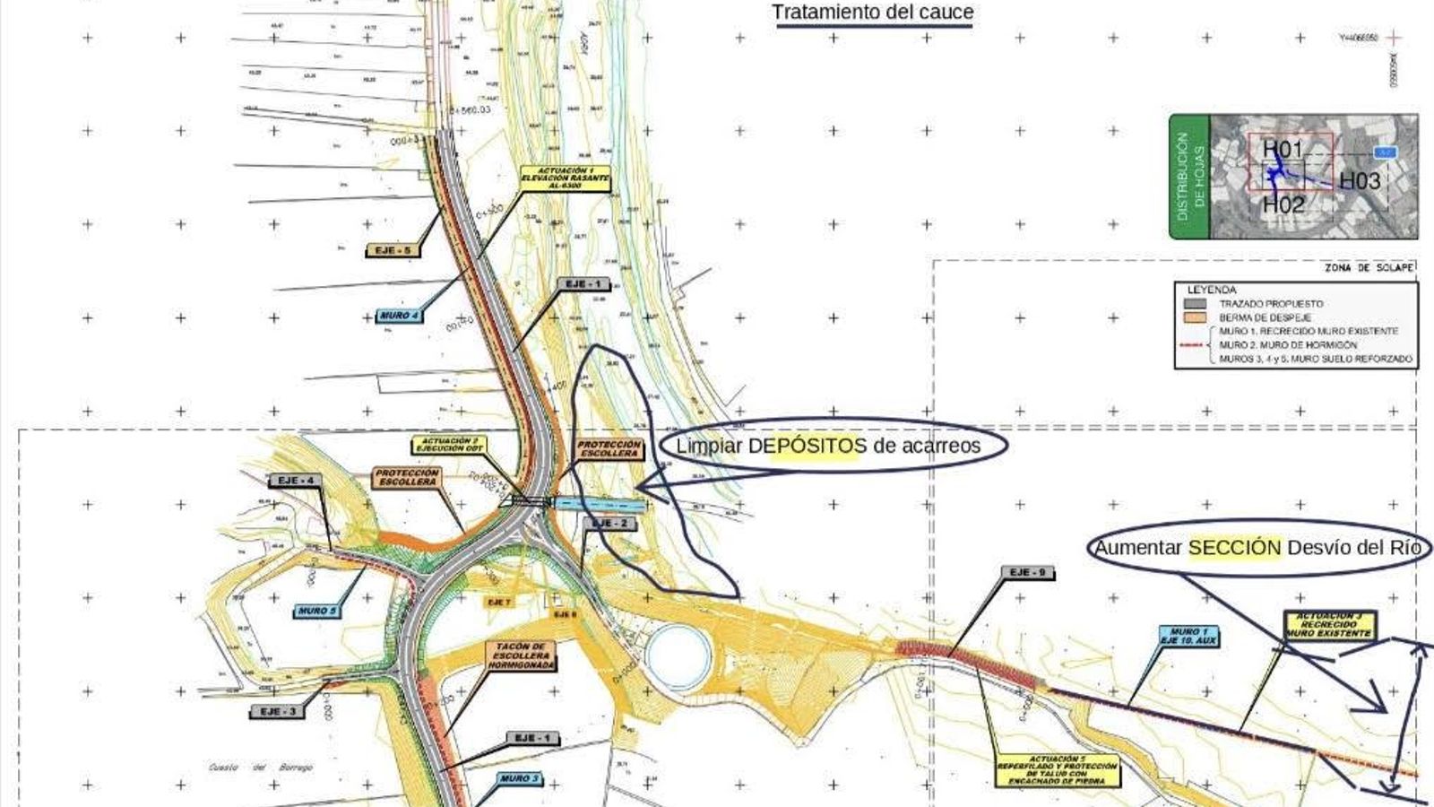 Una de las alternativas planteadas pasar por limpiar el río y aumentar su corta fluvial.
