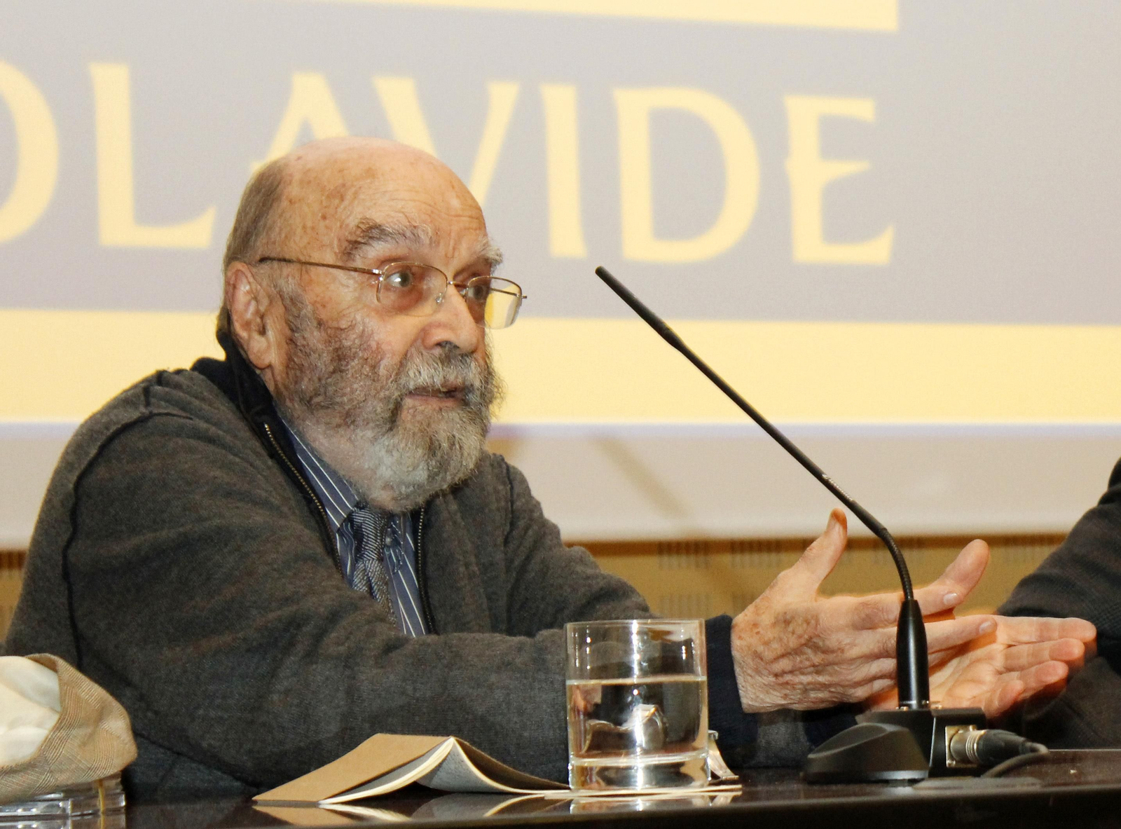 Luis de Pablo en la Universidad Pablo de Olavide en el año 2013.