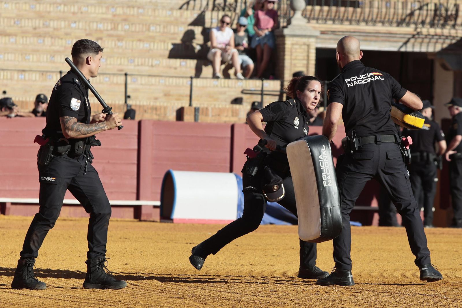 Las imágenes de la espectacular exhibición de la Policía Nacional en la Maestranza