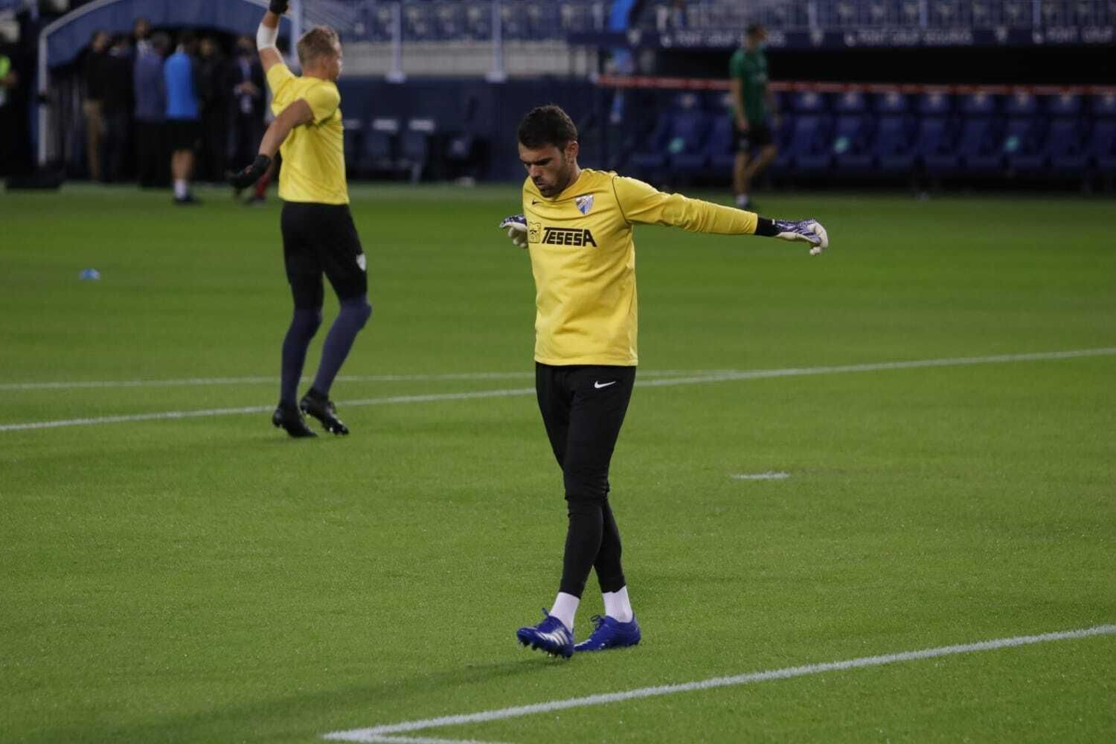 Las fotos del calentamiento previo del Málaga CF-Mirandés
