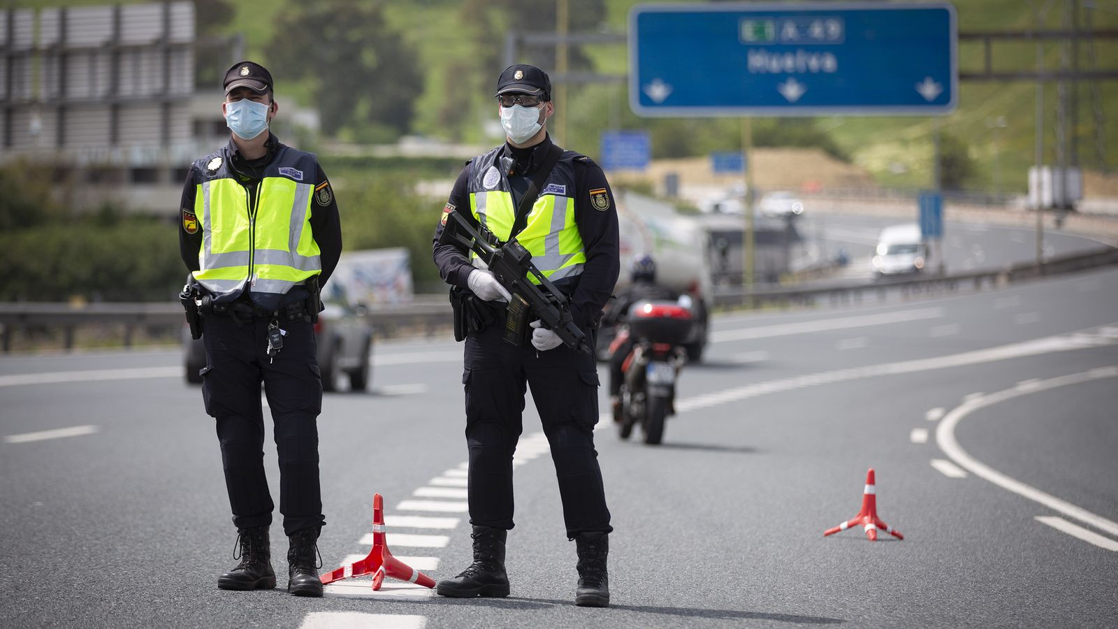 Control policial durante el primer estado de alarma.