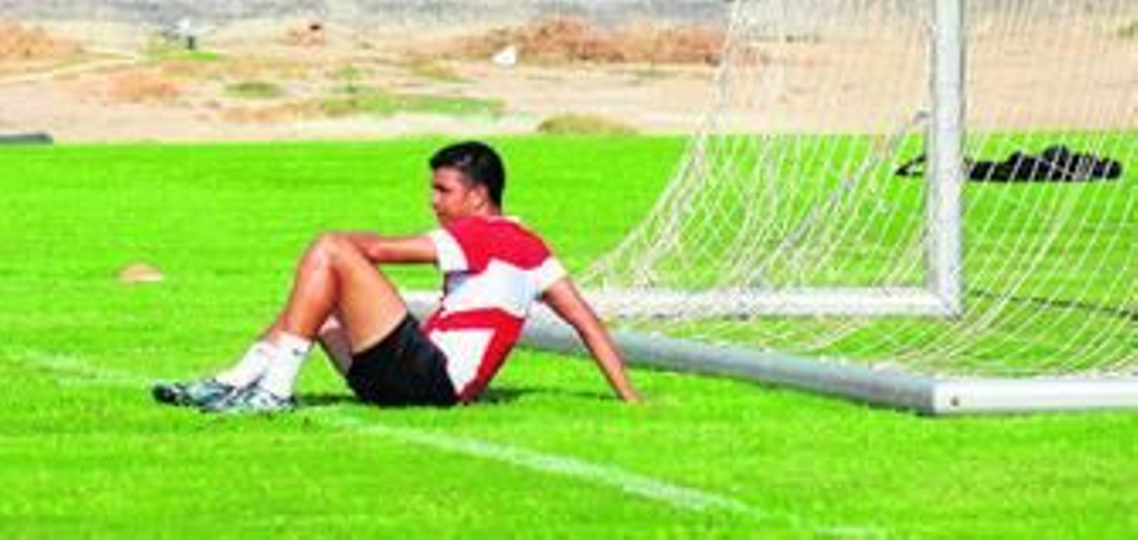 El internacional sub'20 por Marruecos, ayer sobre el césped del campo de la Vega de Acá.