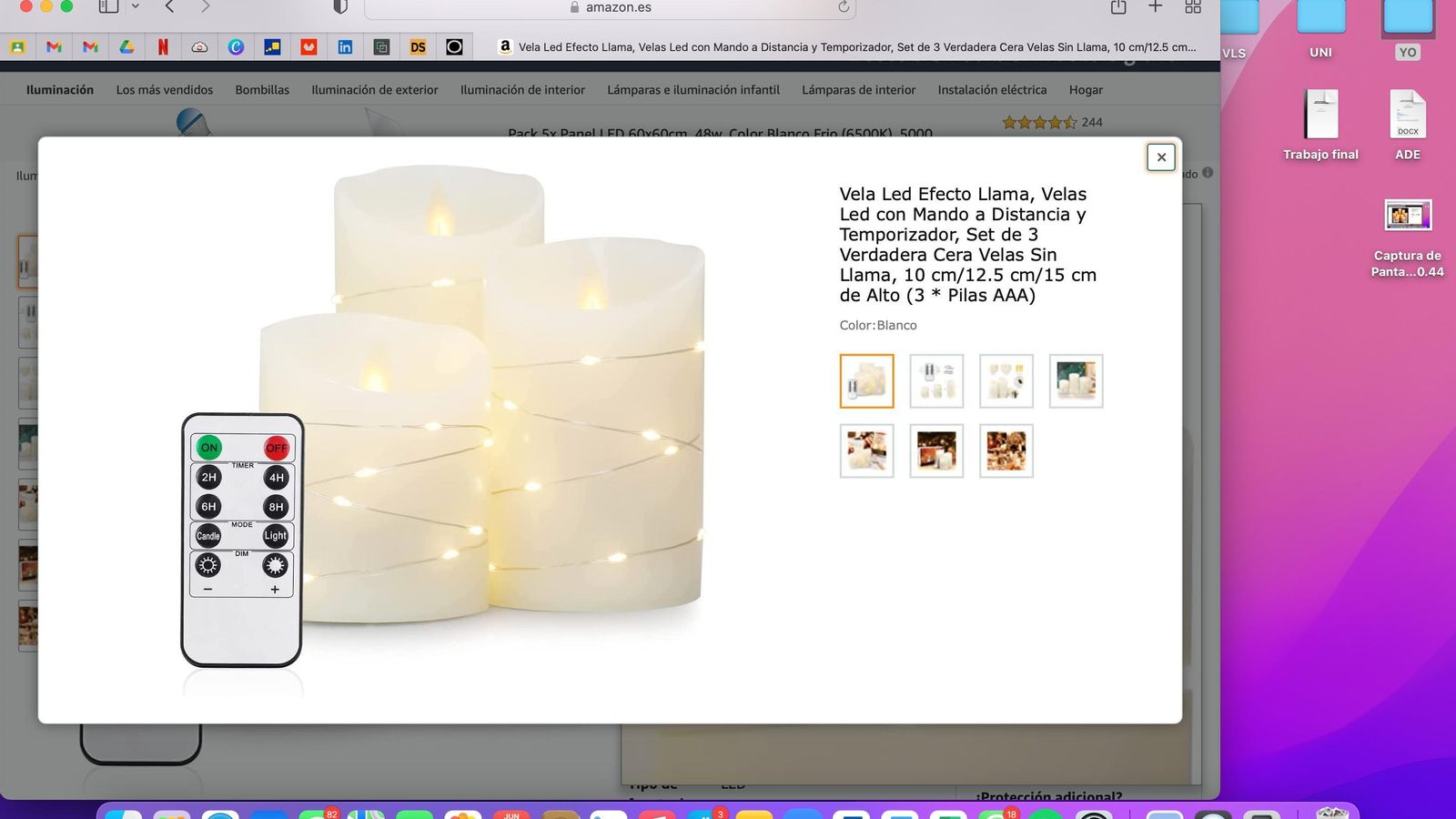 Vela Led Efecto Llama