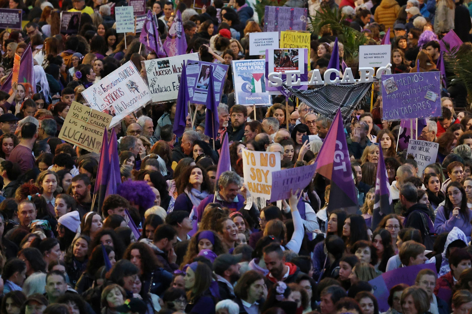 La manifestación del 8-M en Málaga, en fotos