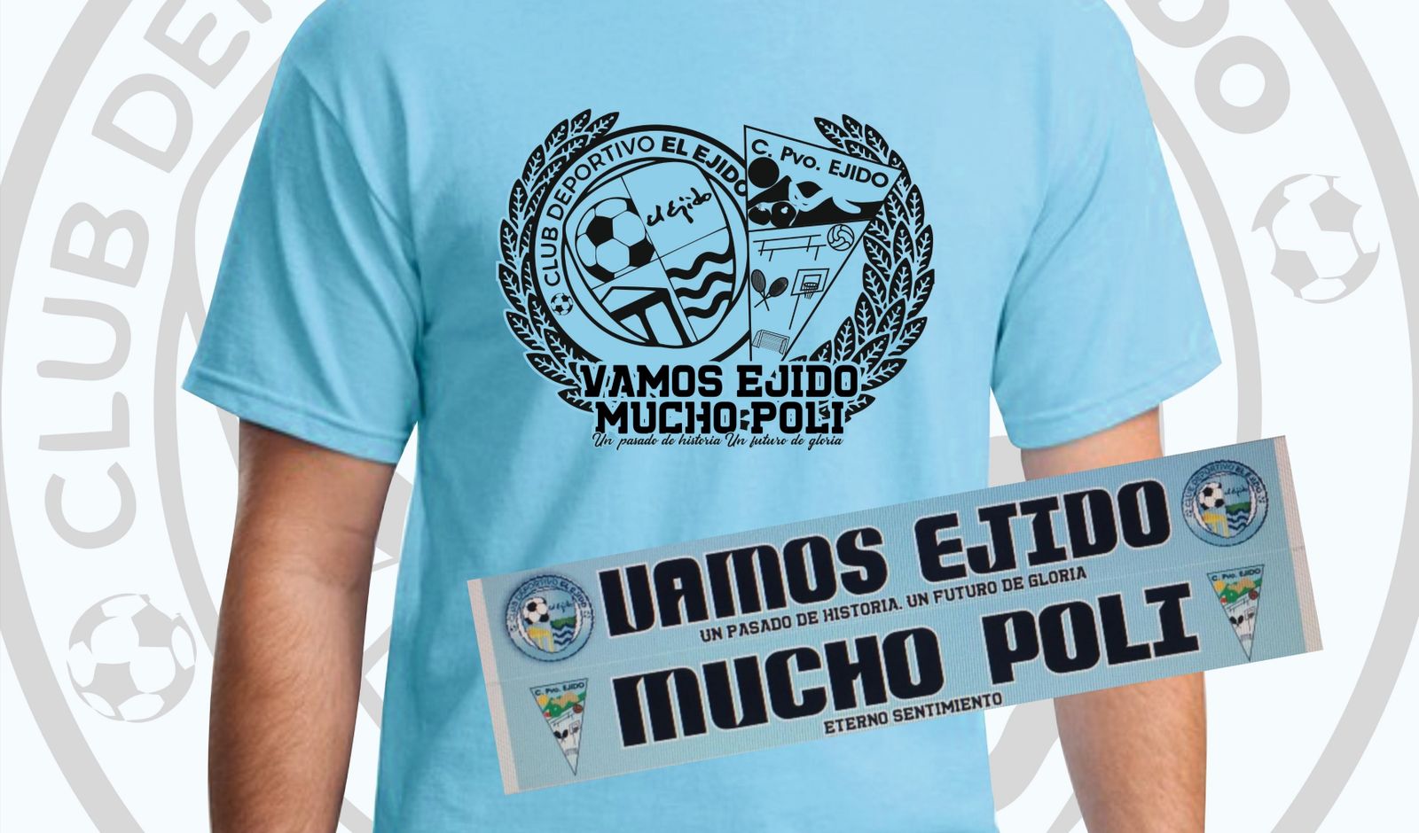 Modelo de camiseta y bufanda.