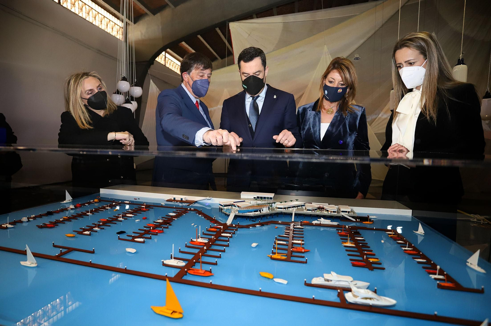 Imágenes del acto de inicio de las obras de la Marina Deportiva del Puerto de Huelva