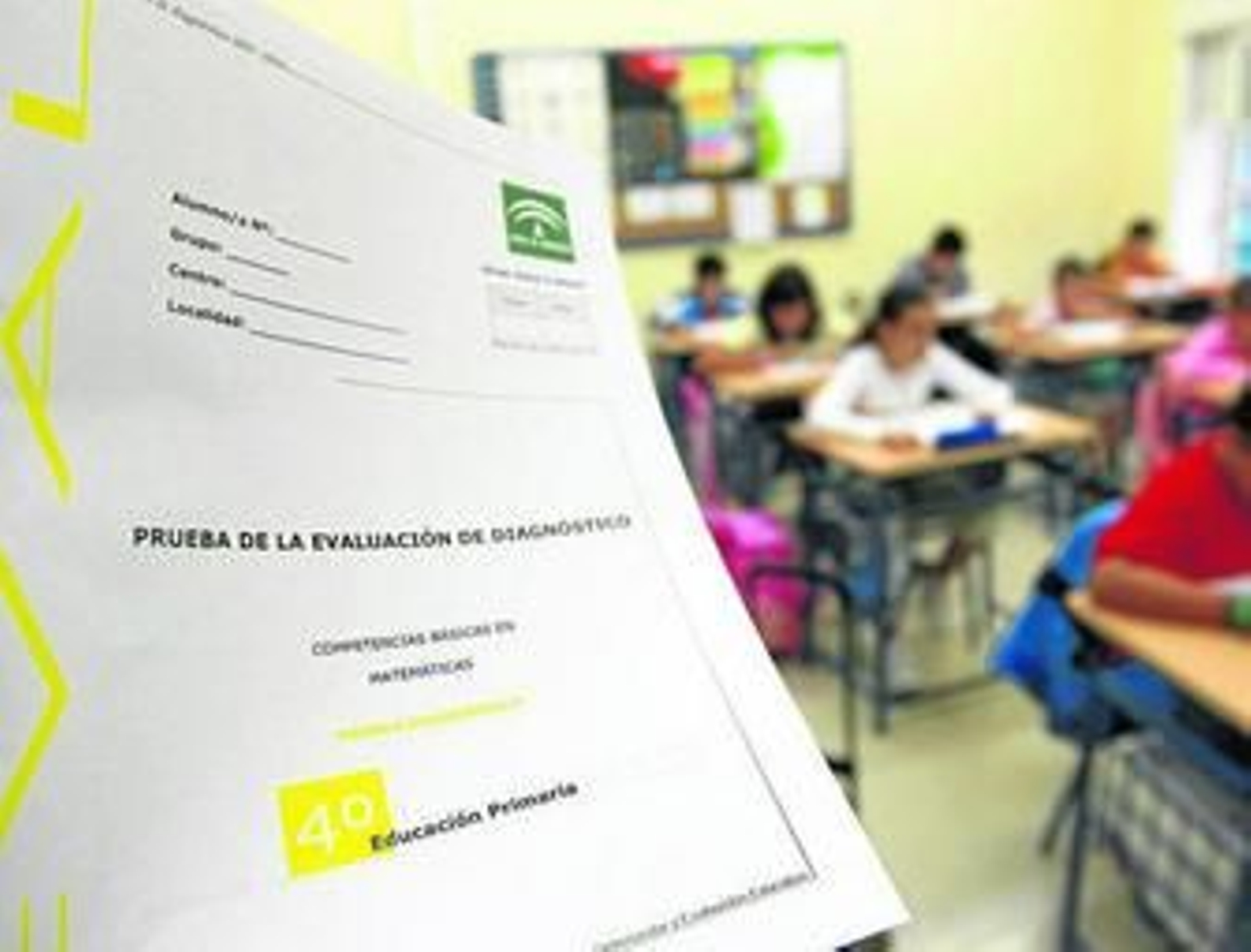 Cuadernillo de las pruebas de diagnóstico, antes de ser entregado a los alumnos en un colegio andaluz.