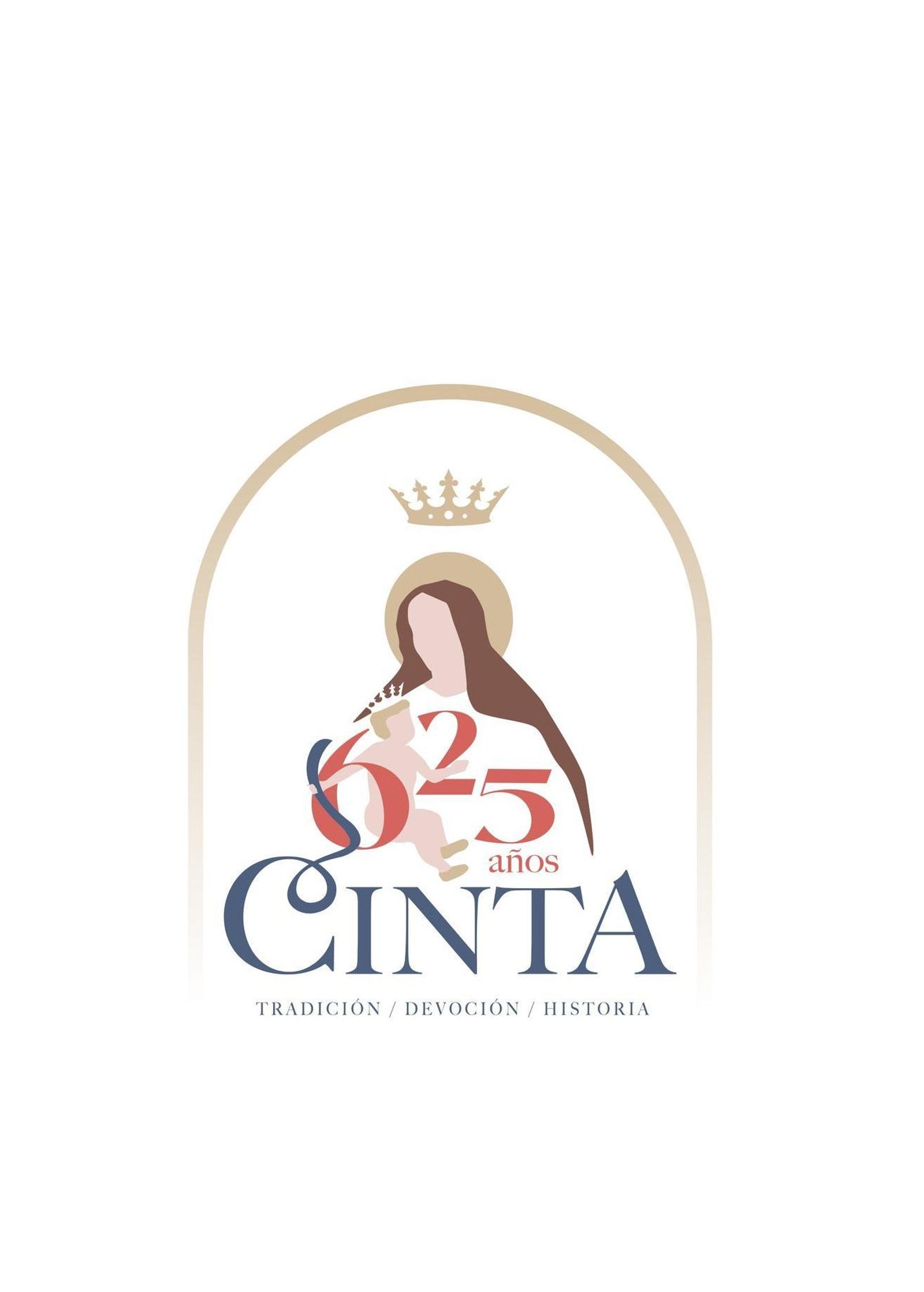 Logo del 625 aniversario de la Virgen de la Cinta.