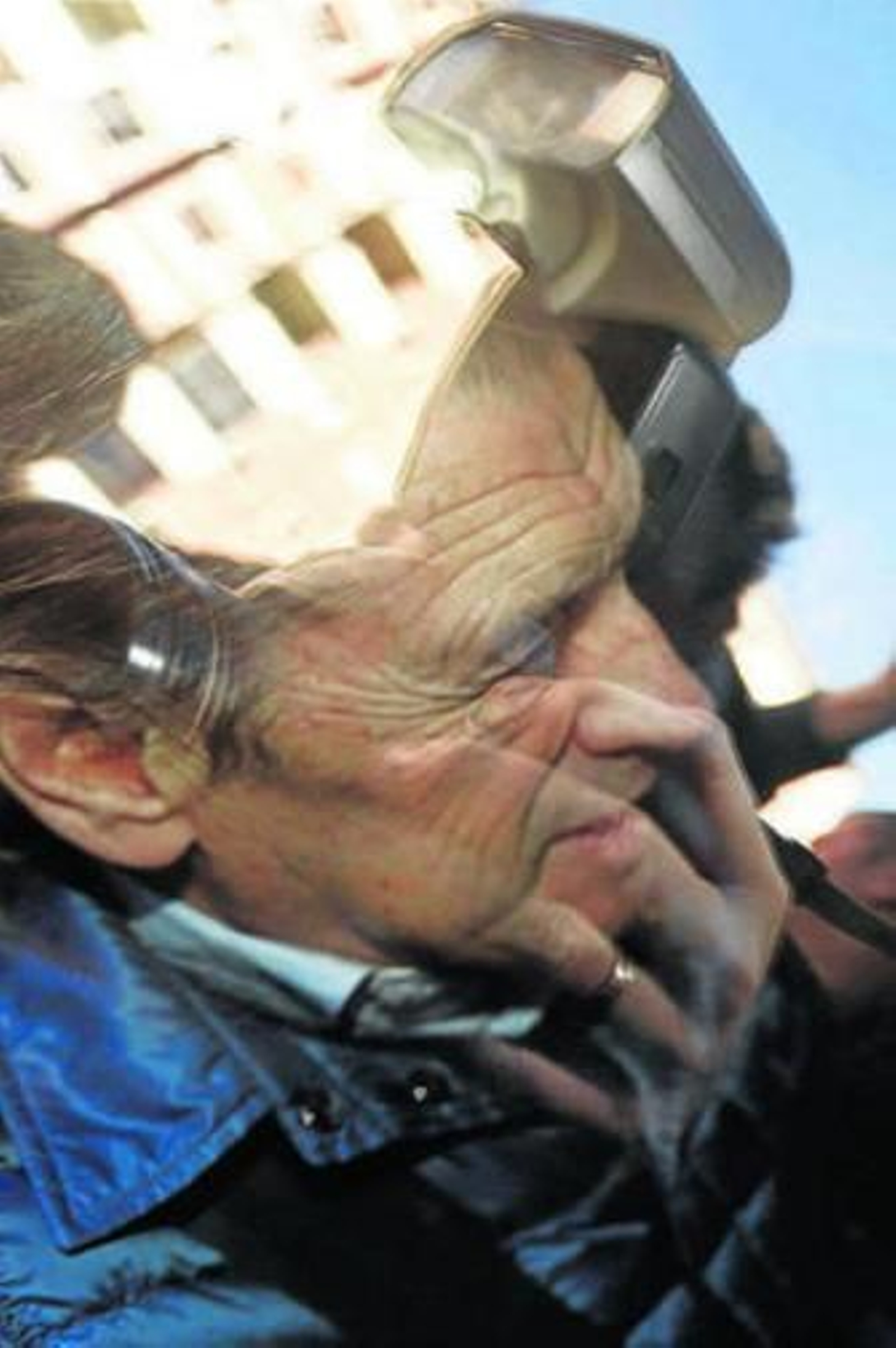 Miguel Archanco, en el coche policial camino de declarar ante el juez.