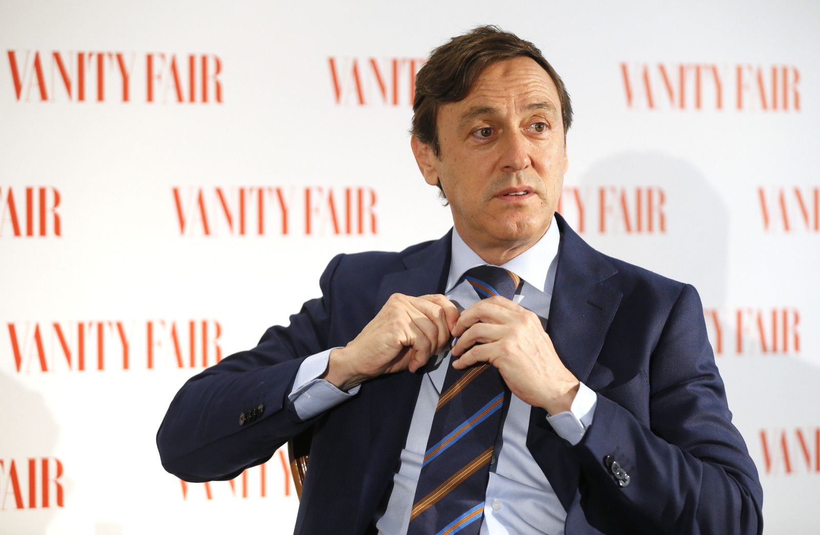 El portavoz del PP en el Congreso, Rafael Hernando, durante en un desayuno informativo.