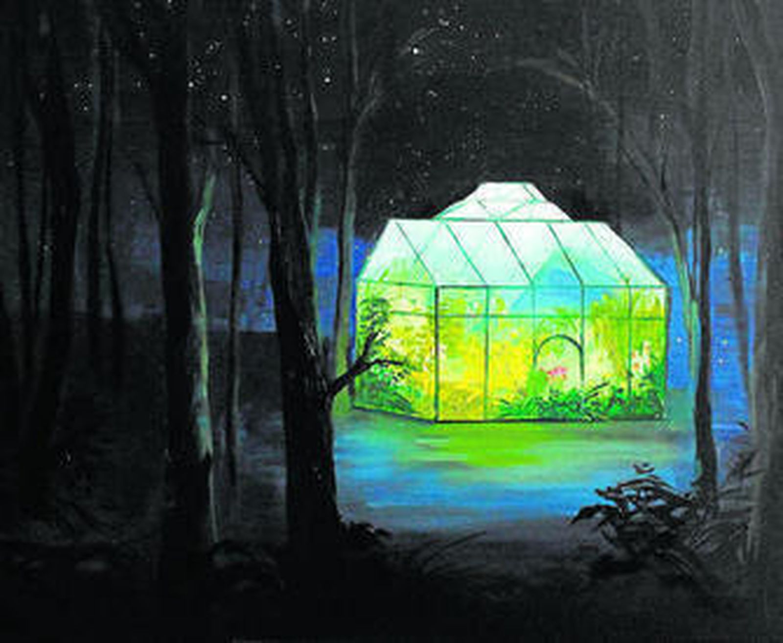 Una 'poética de los umbrales'. Dos obras de la joven artista cordobesa recogidas en su exposición de La Caja China, donde se percibe su uso del contrapunto de la luz y el color así como de los elementos geométricos.