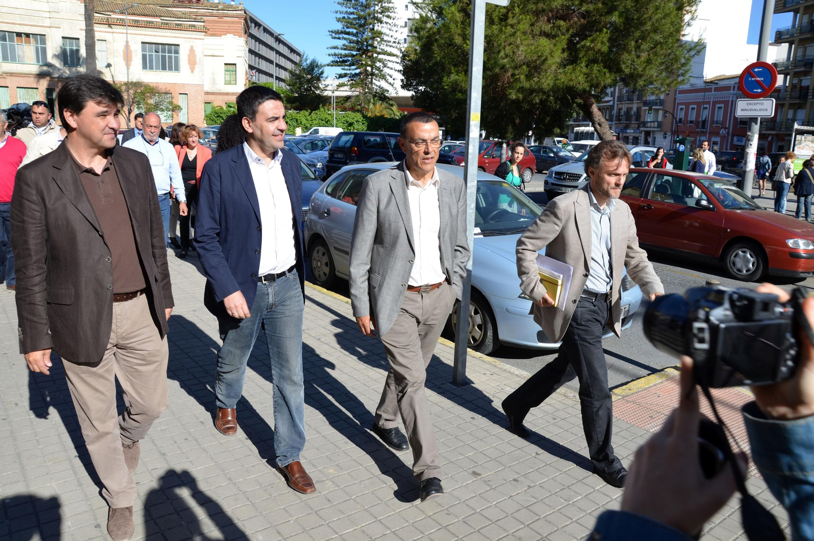 Mario Jiménez, Ignacio Caraballo y José Fiscal, en una imagen de archivo durante su asistencia a un acto en Huelva.