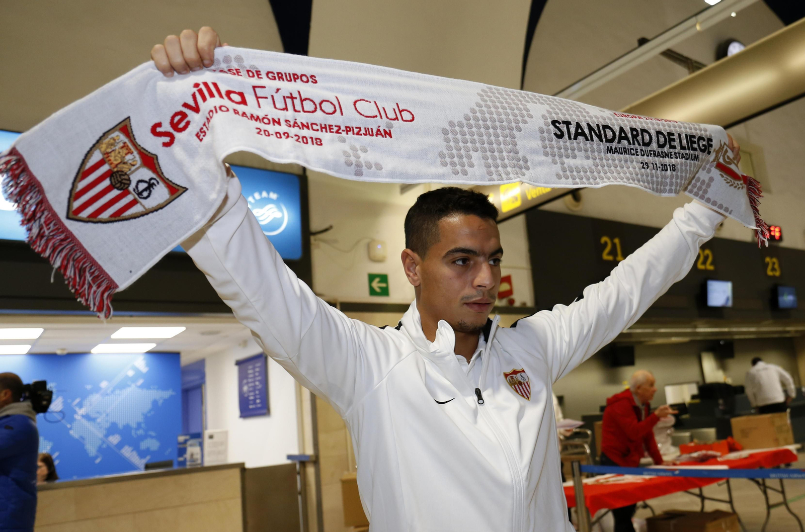 Ben Yedder anotó dos goles en el partido de ida ante el Standard de Lieja en Nervión.