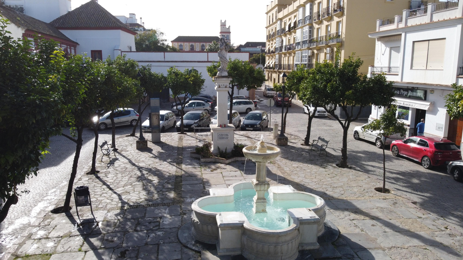 La plaza sanluqueña de La Salle, también conocida como El Pradillo.