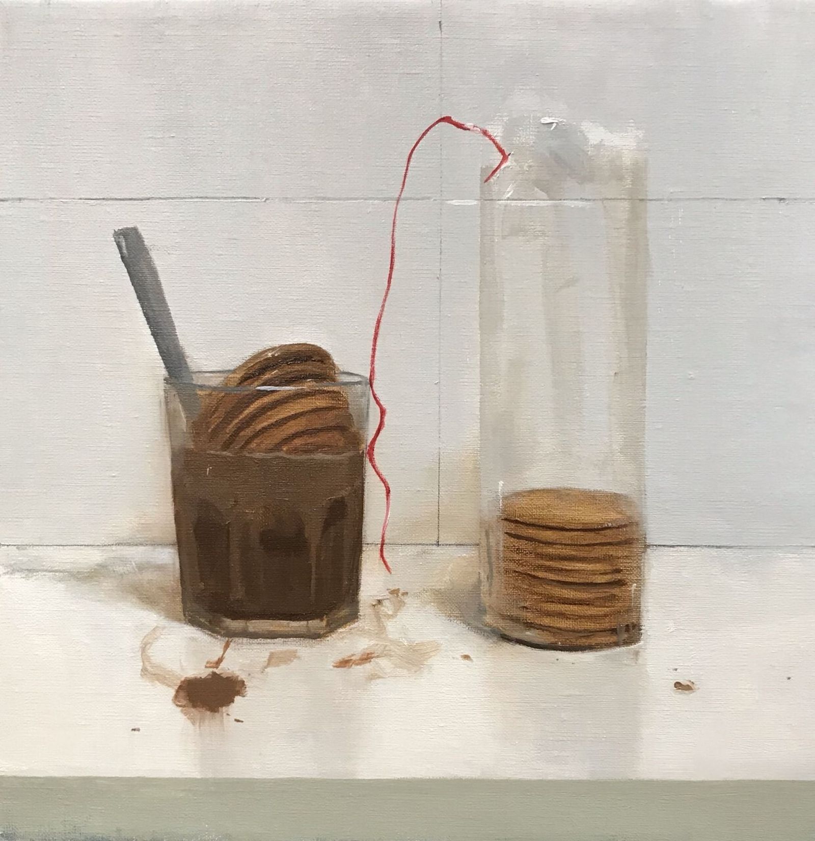 Vaso de chocolate con galletas