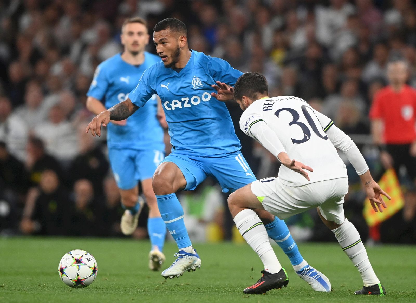 Luis Suárez, en un partido de Champions del Marsella.