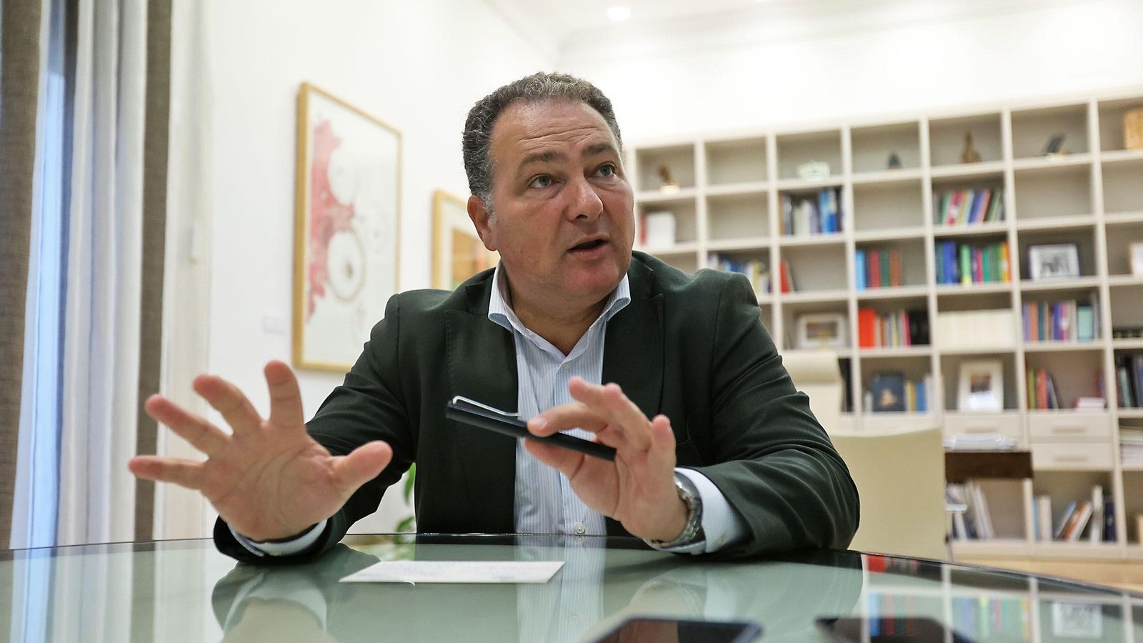 David Toscano, en un momento de la entrevista concedida a Huelva Información.