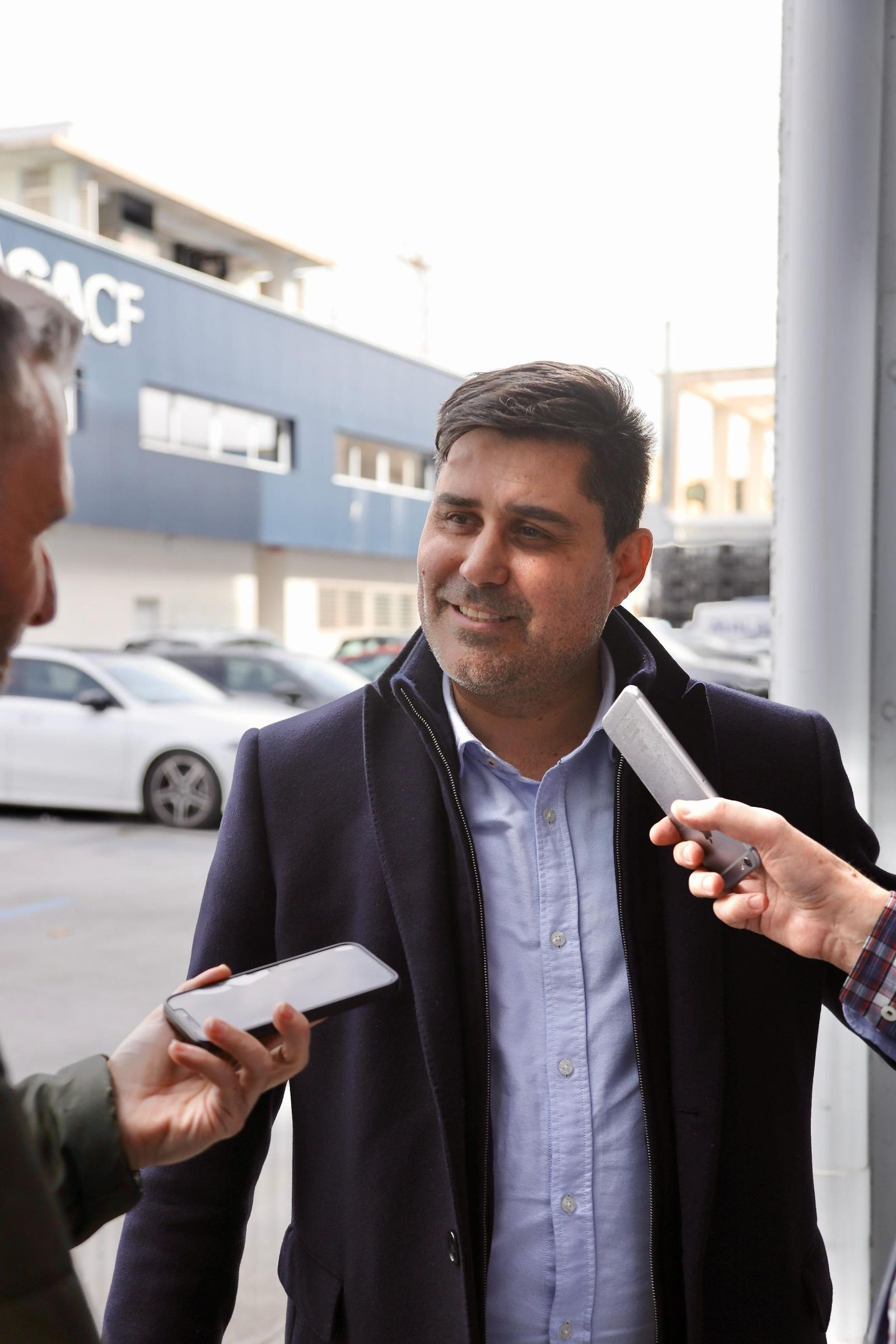La visita de la AFE a La Rosaleda para reunirse con el Málaga CF, en fotos