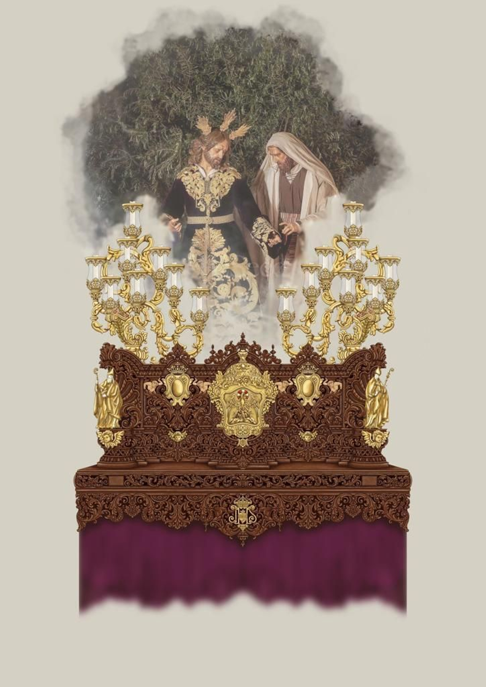 Imagen del diseño del paso de misterio de la prohermandad de la Salud.