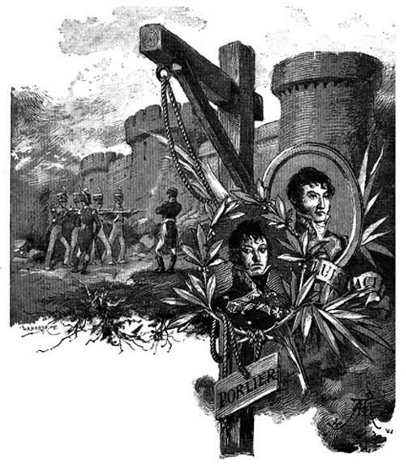 usilamiento del general Lacy. Ilustración de 'La segunda casaca' de Benito Pérez Galdós (1884).