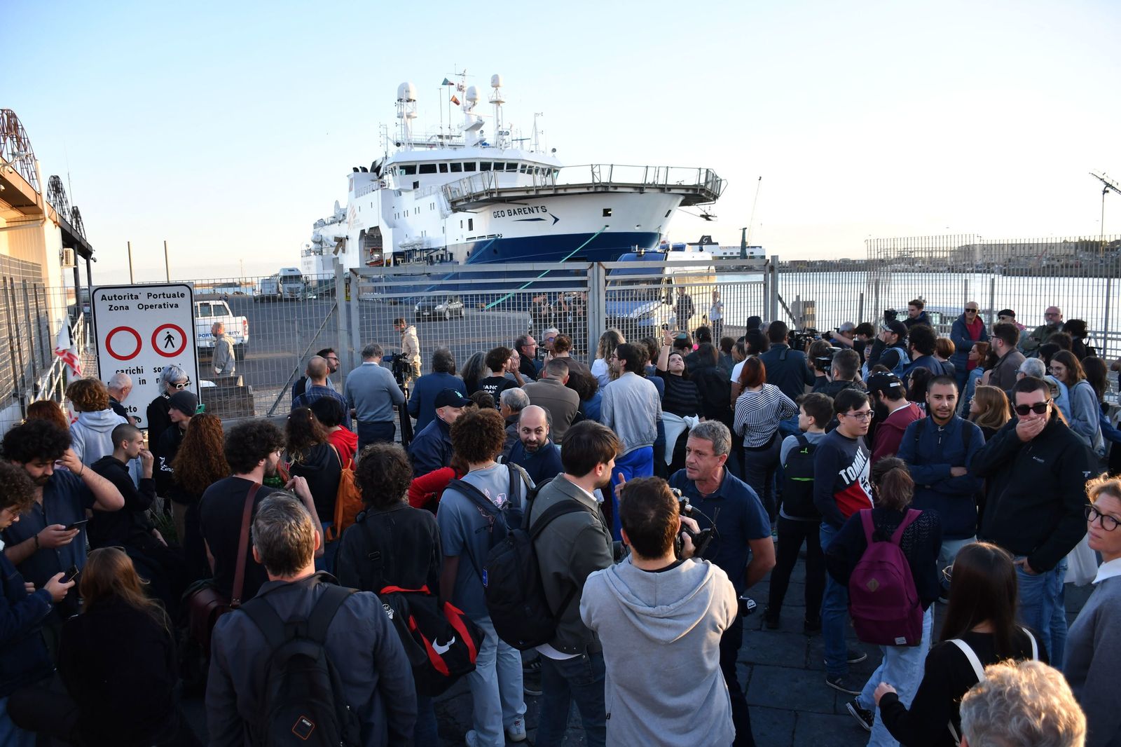 Protesta en el puerto de Catania.