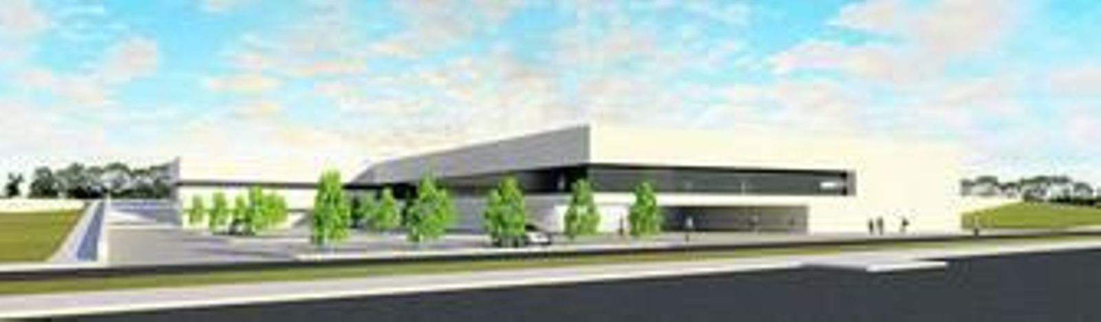 Recreación virtual de cómo será la zona exterior del nuevo hospital proyectado para la ciudad de Palma del Río.