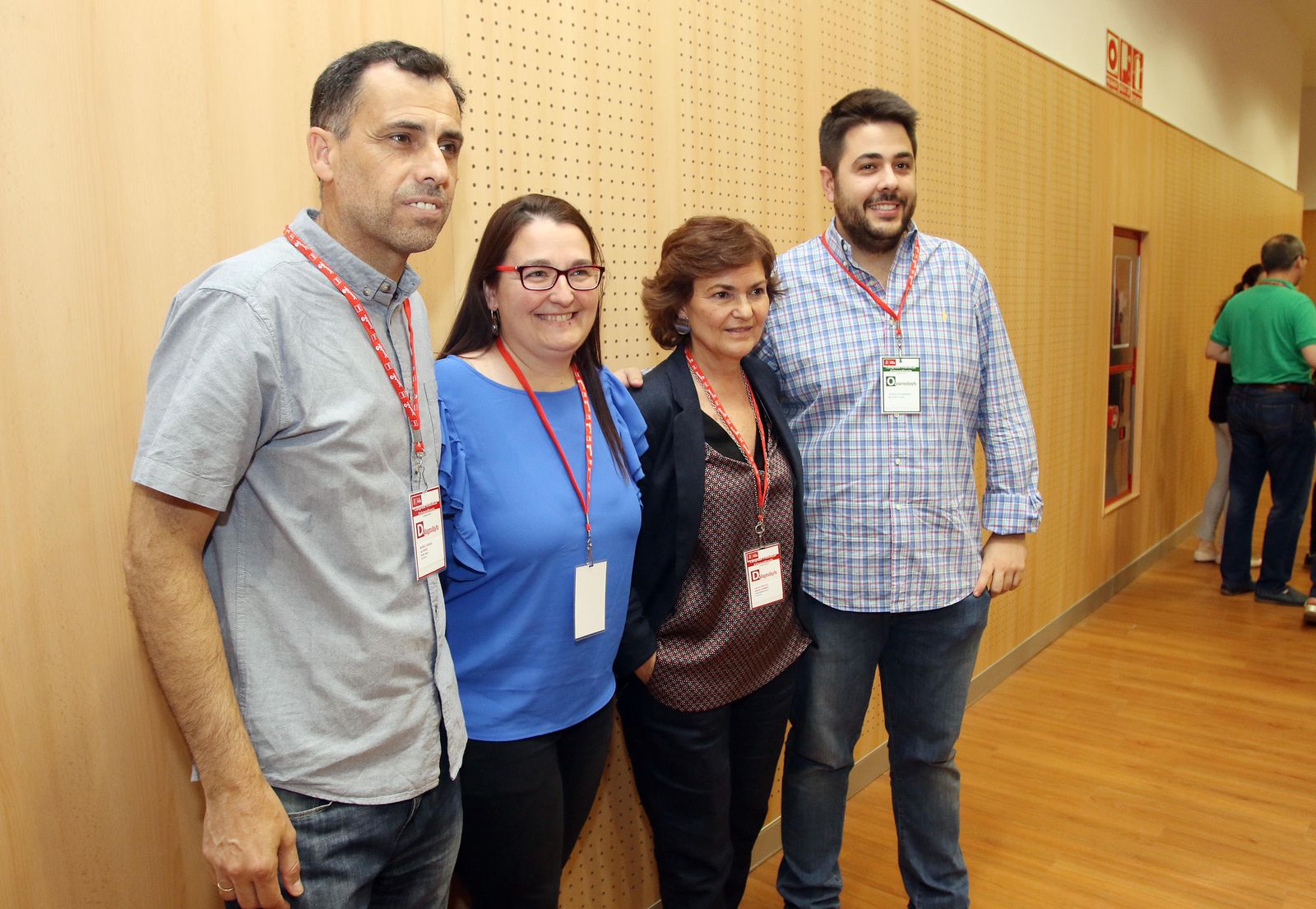 Alfonso Muñoz, Teba Roldán, Carmen Calvo y José Antonio González.