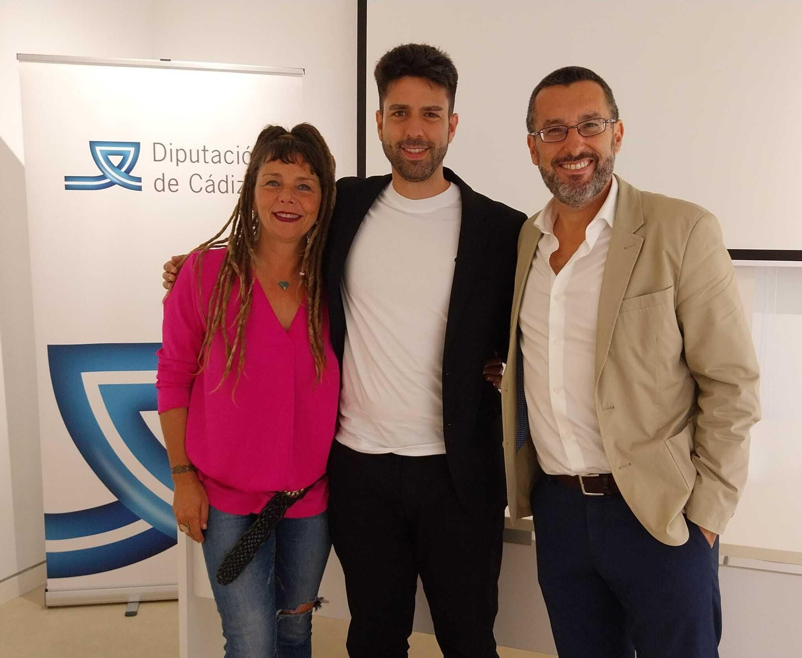Diego Valdivia junto a Raquel Ñeco y Juan Franco.