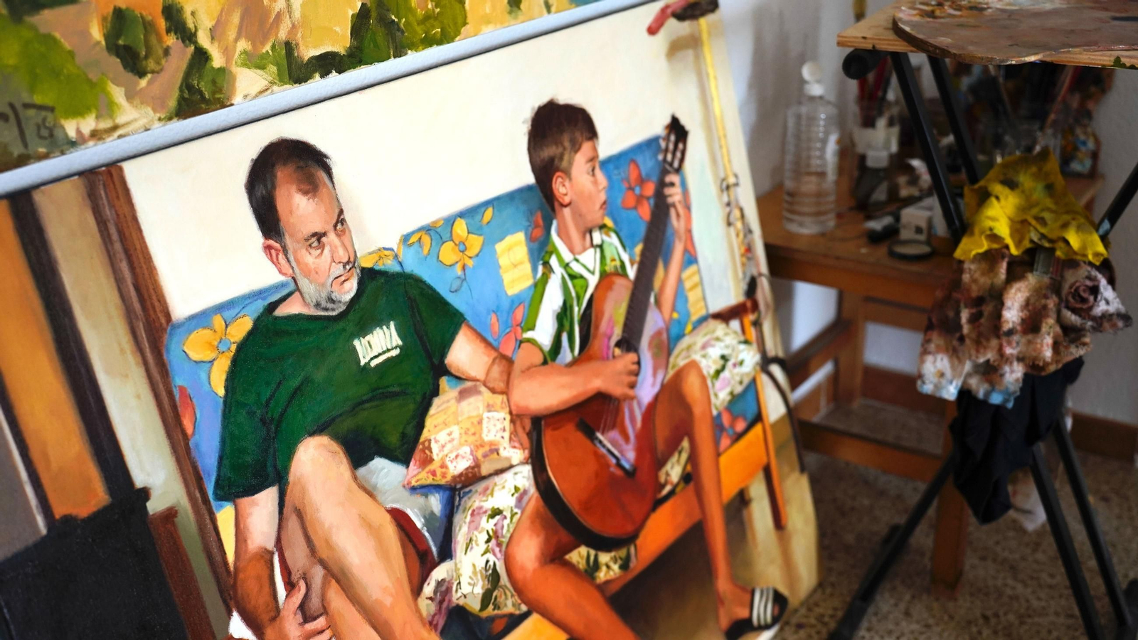 Una esquina del salón del apartamento.