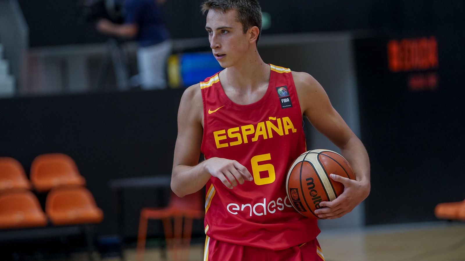 Rafa Santos, con la selección española.
