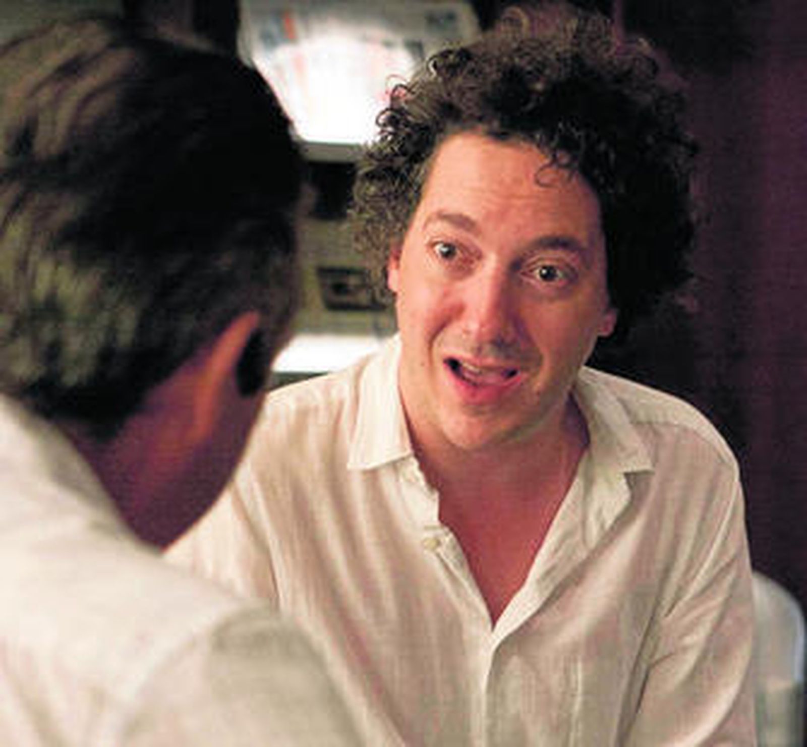 Imagen del conocido actor y director francés durante la entrevista con el concejal linense.