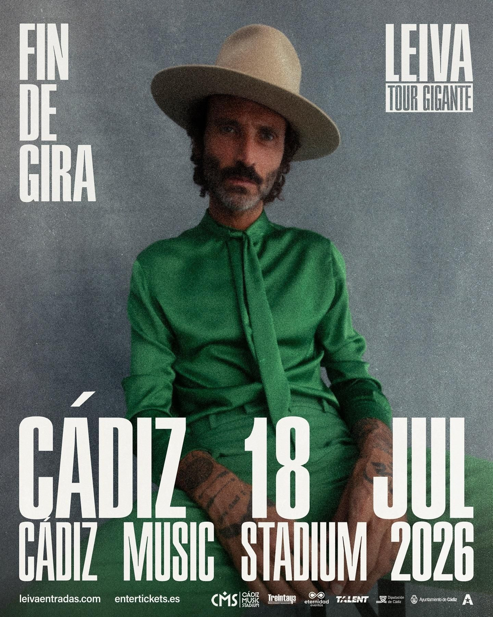 Cartel del concierto de Leiva en Cádiz este verano.