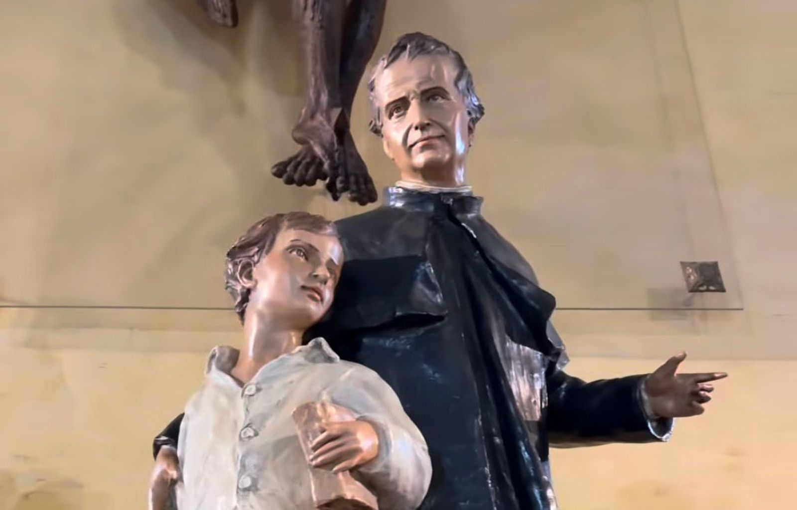 La imagen de San Juan Bosco que se venera en el Polígono Sur