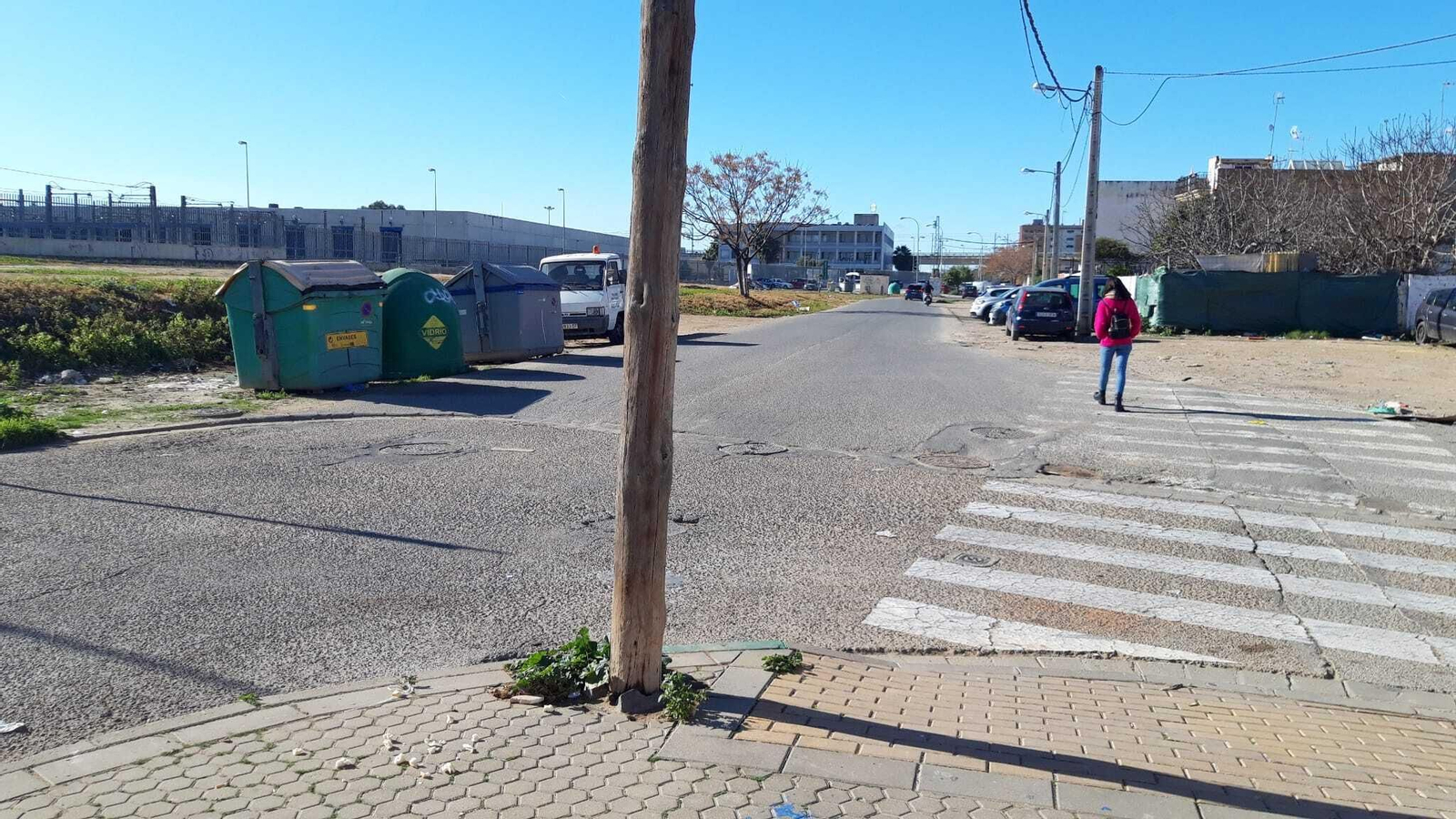 Estado actual de la calle Carmen Vendrell, en el barrio de La Plata.