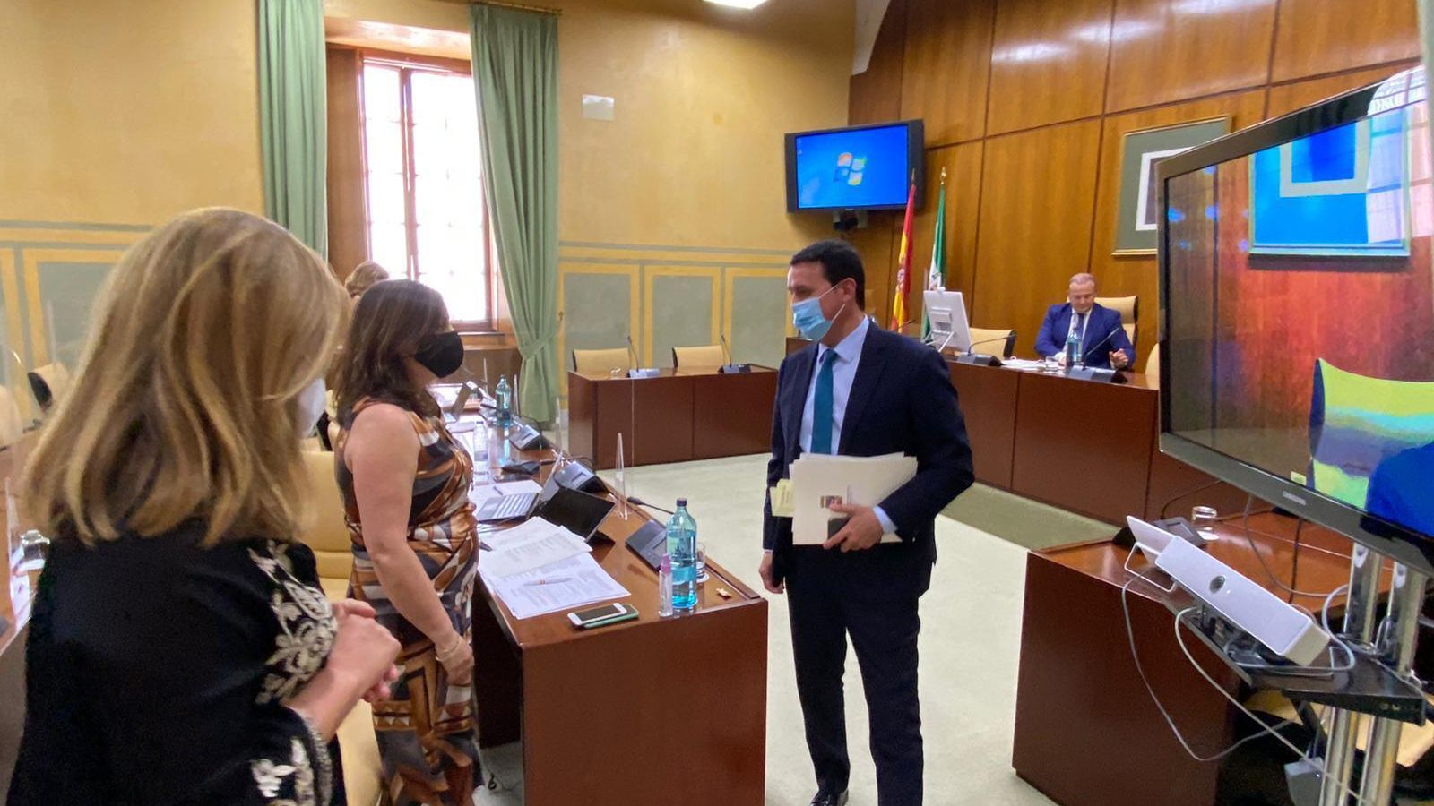 Javier A. García, tras su discurso en el Parlamento de Andalucía.
