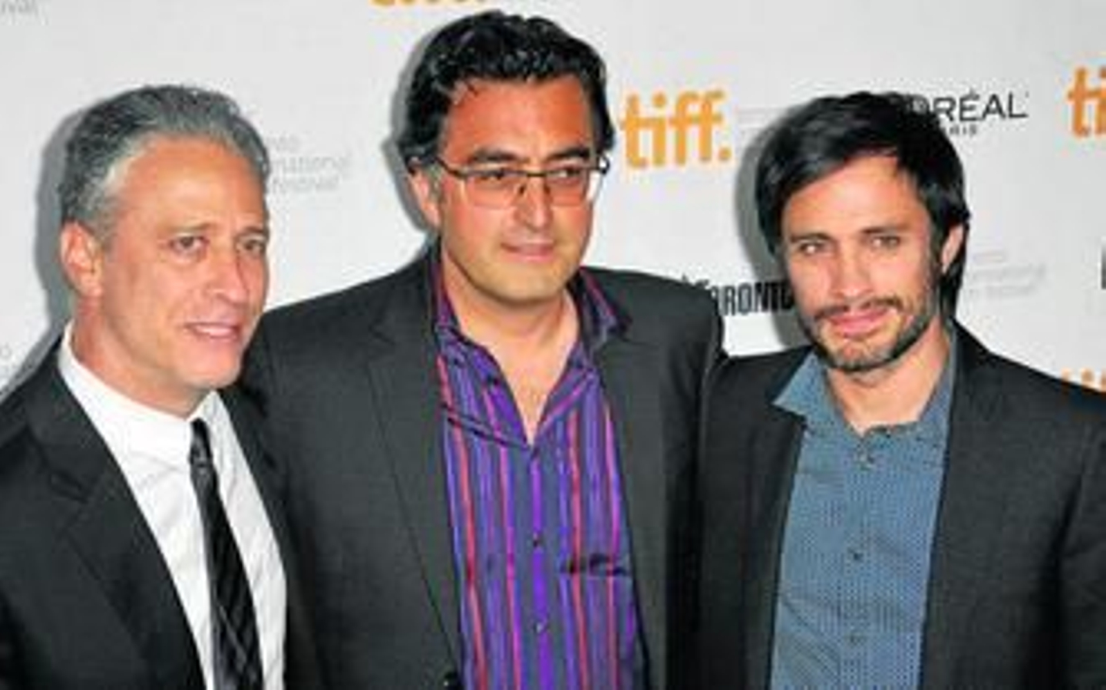 Gael García Bernal junto al director y el escritor canadiense.