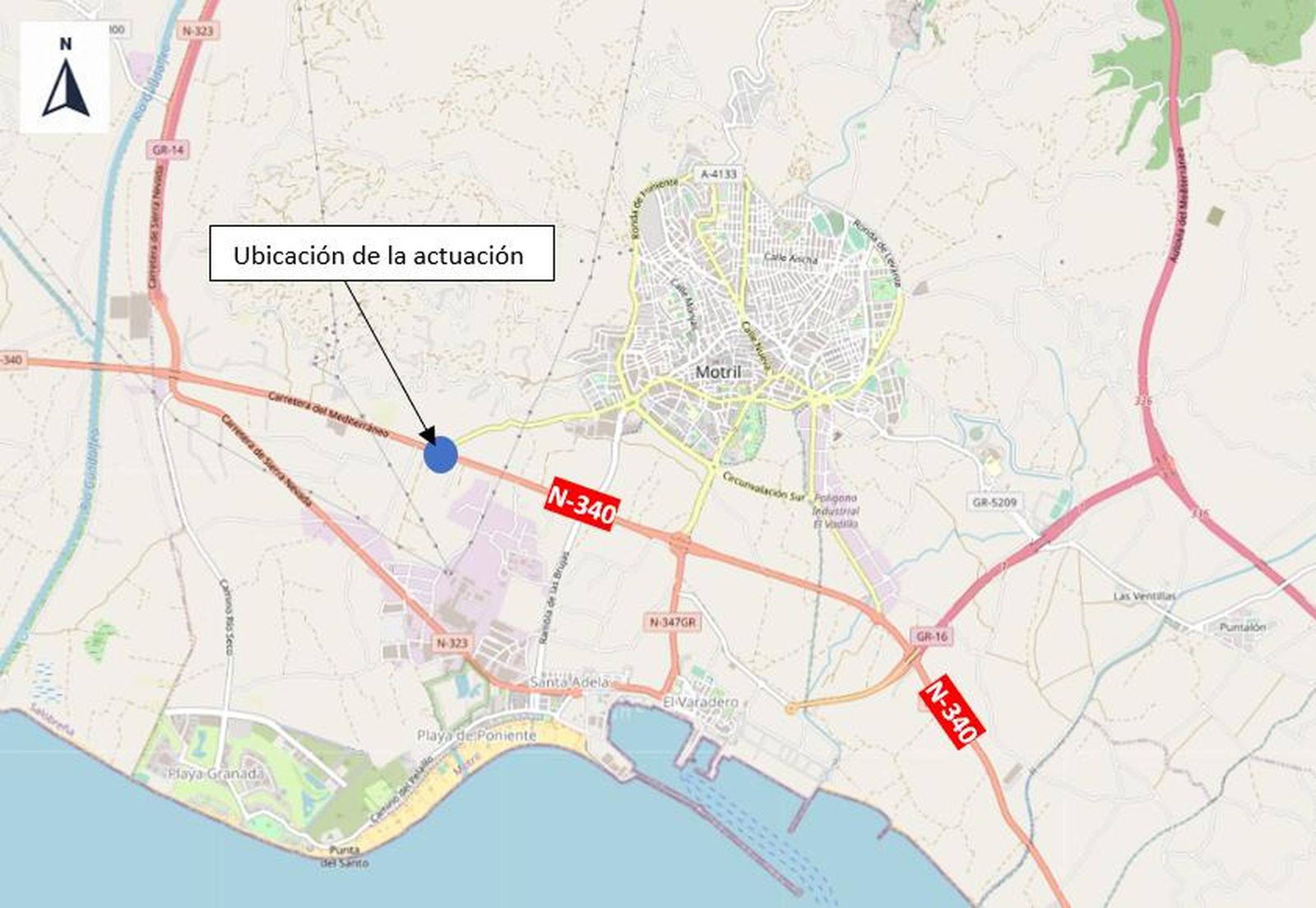 Mitma formaliza la construcción de una glorieta en la carretera N-340 en el acceso oeste a Motril