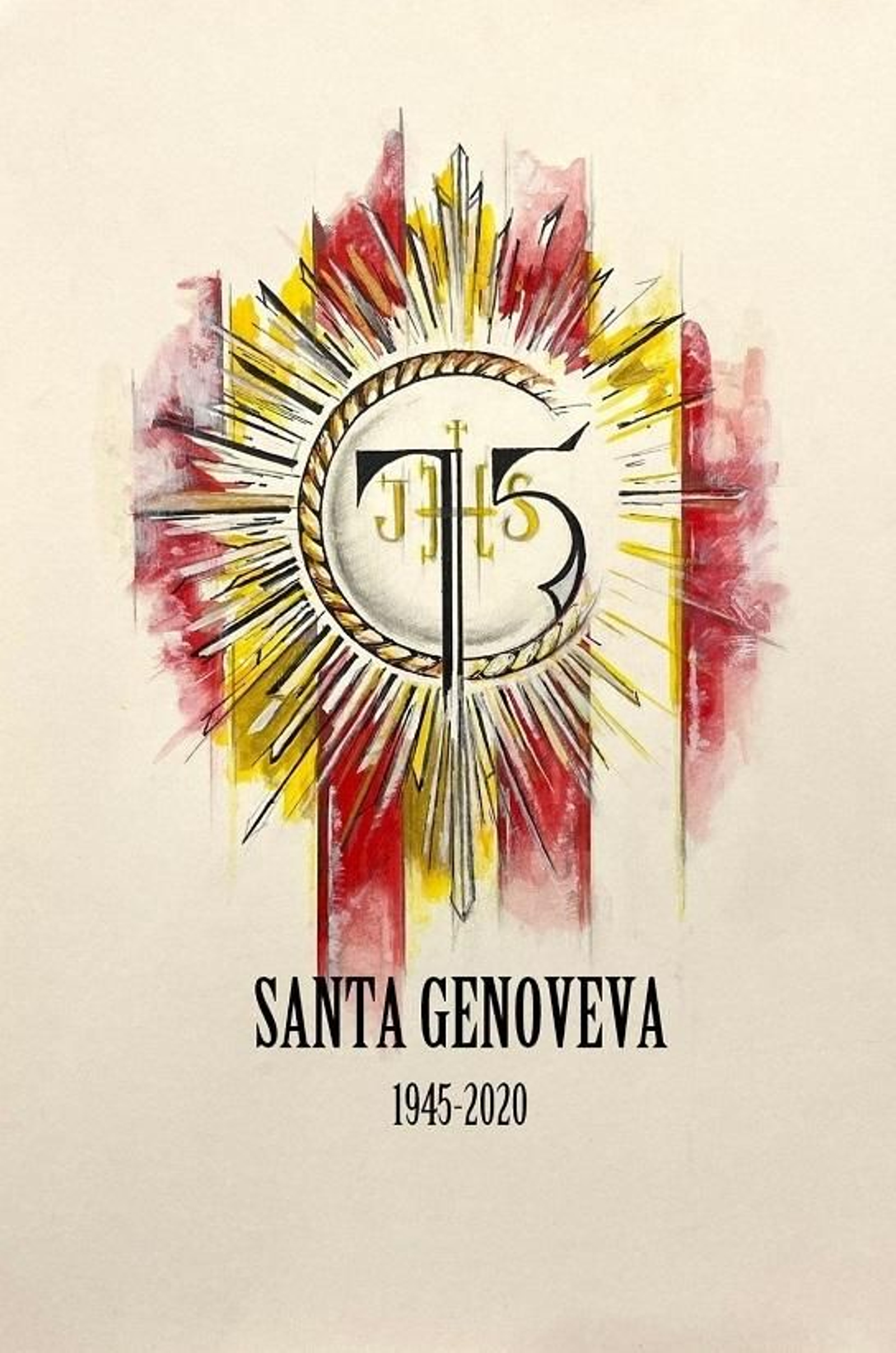 Logo del 75 aniversario de Santa Genoveva.