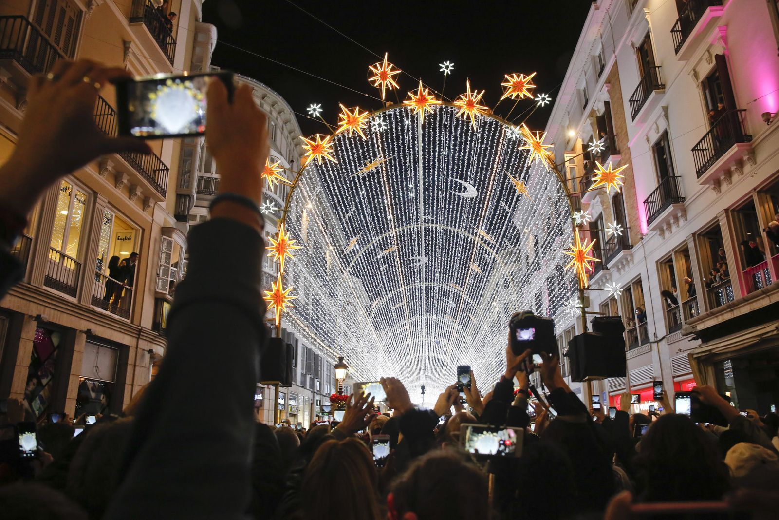 Encendido del alumbrado de Navidad en Málaga